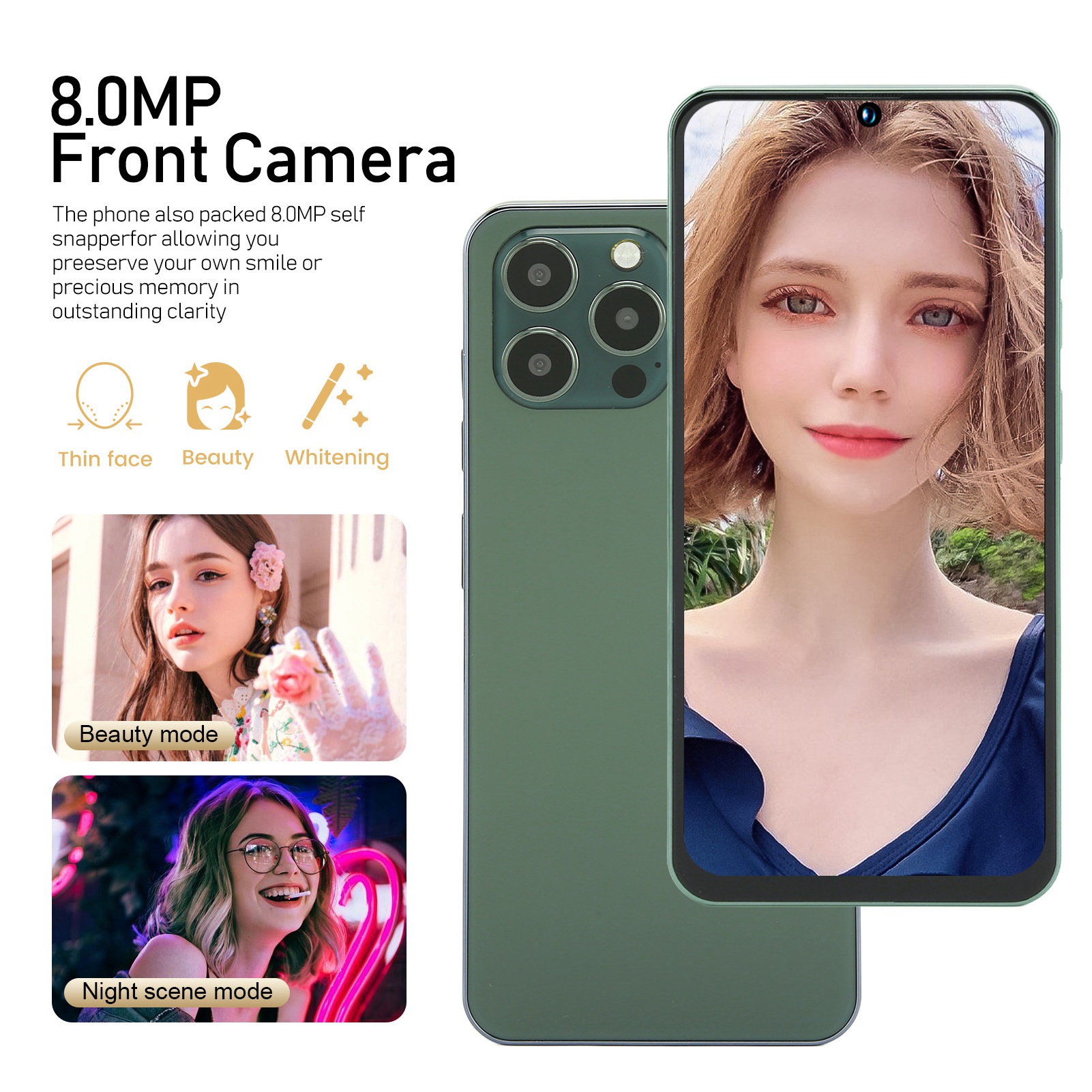 I14 Pro 6.7in 4G Phone For Andr-oid 12 4GB 128GB Cell Phone With 4000mAh NEW - Imagen 16 de 21