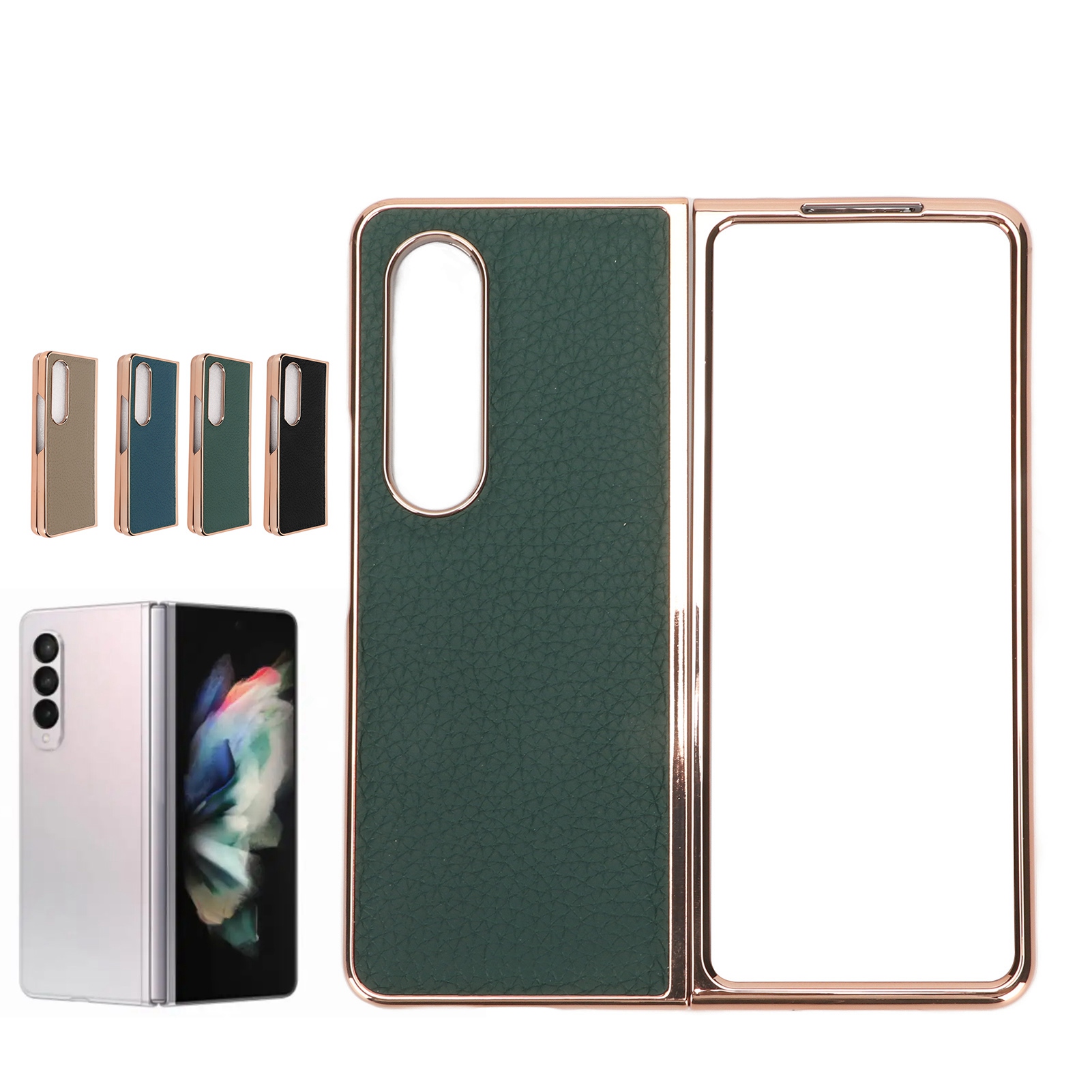 Folding Phone Case For Samsung Z Fold 4 Nano Electroplated Leather St SG5 - Zdjęcie 25 z 34