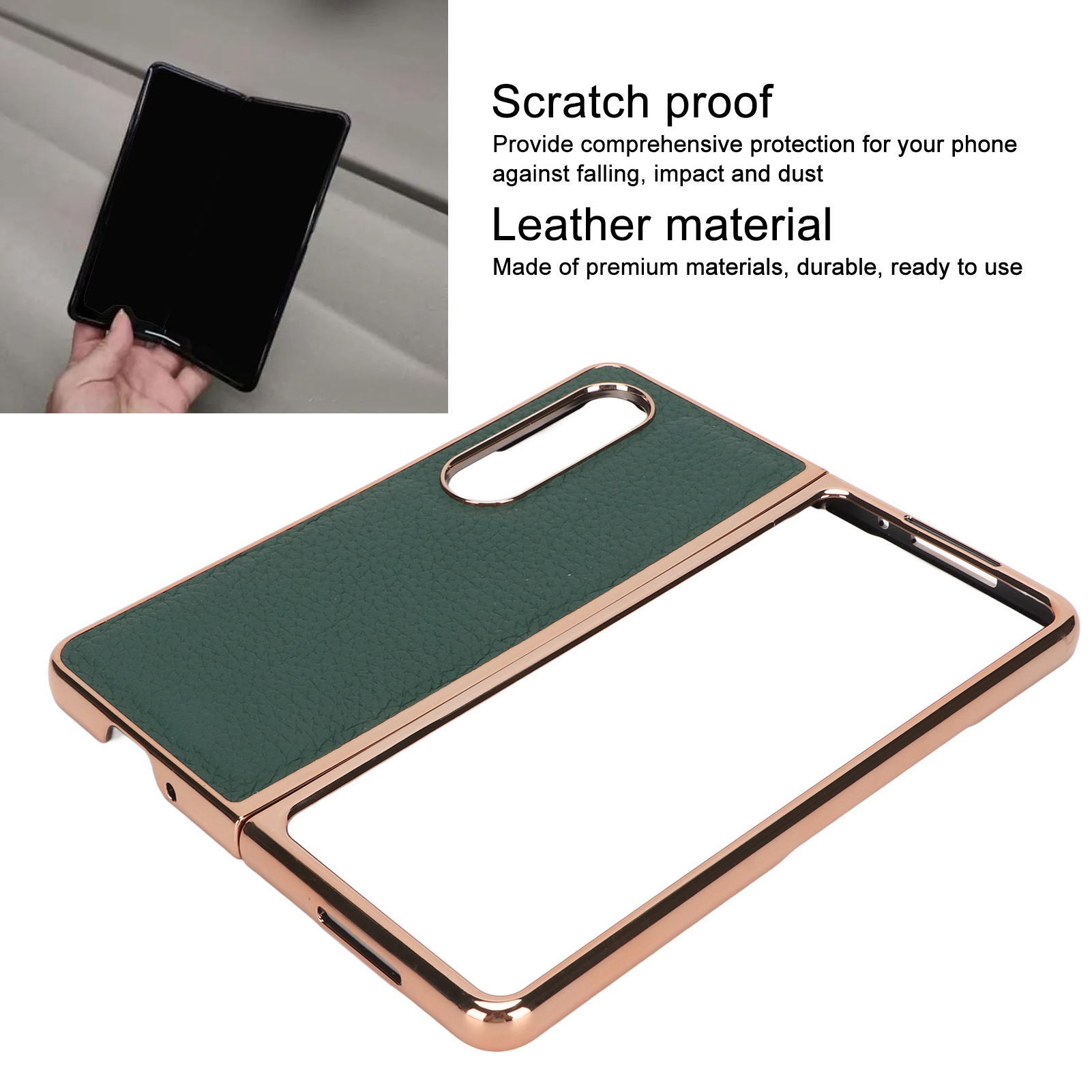 Folding Phone Case For Samsung Z Fold 4 Nano Electroplated Leather St SG5 - Zdjęcie 26 z 34