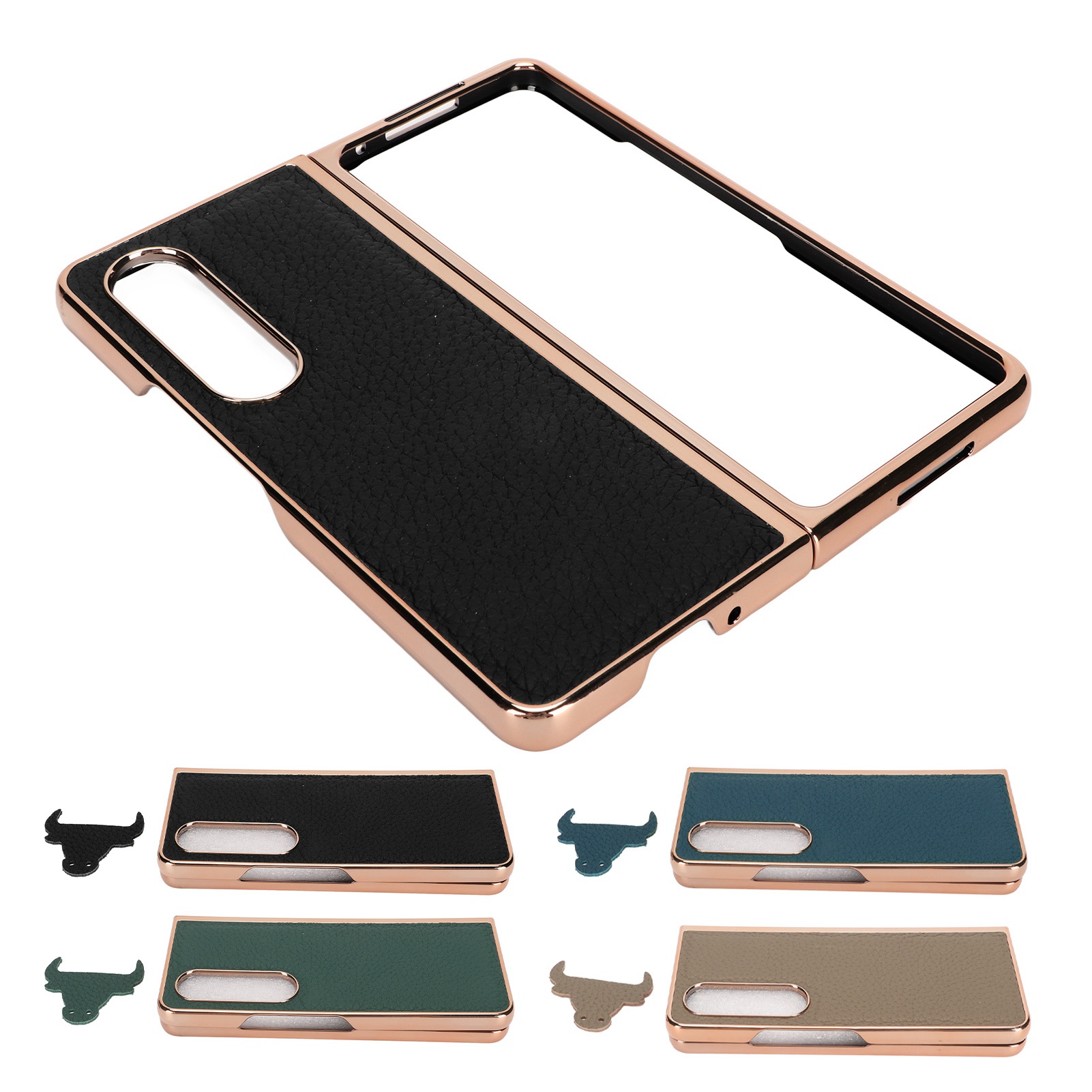 Folding Phone Case For Samsung Z Fold 4 Nano Electroplated Leather St SG5 - Zdjęcie 30 z 34
