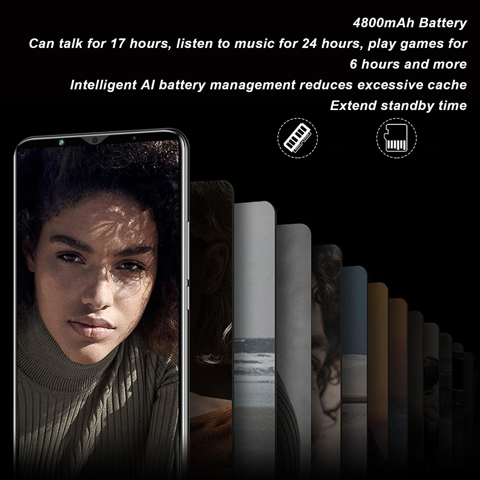 Smartphone 5.72in HD Octa Core 4800mAh 2GB RAM 16GB ROM Support WiFi Cellpho BEA - Picture 14 of 18