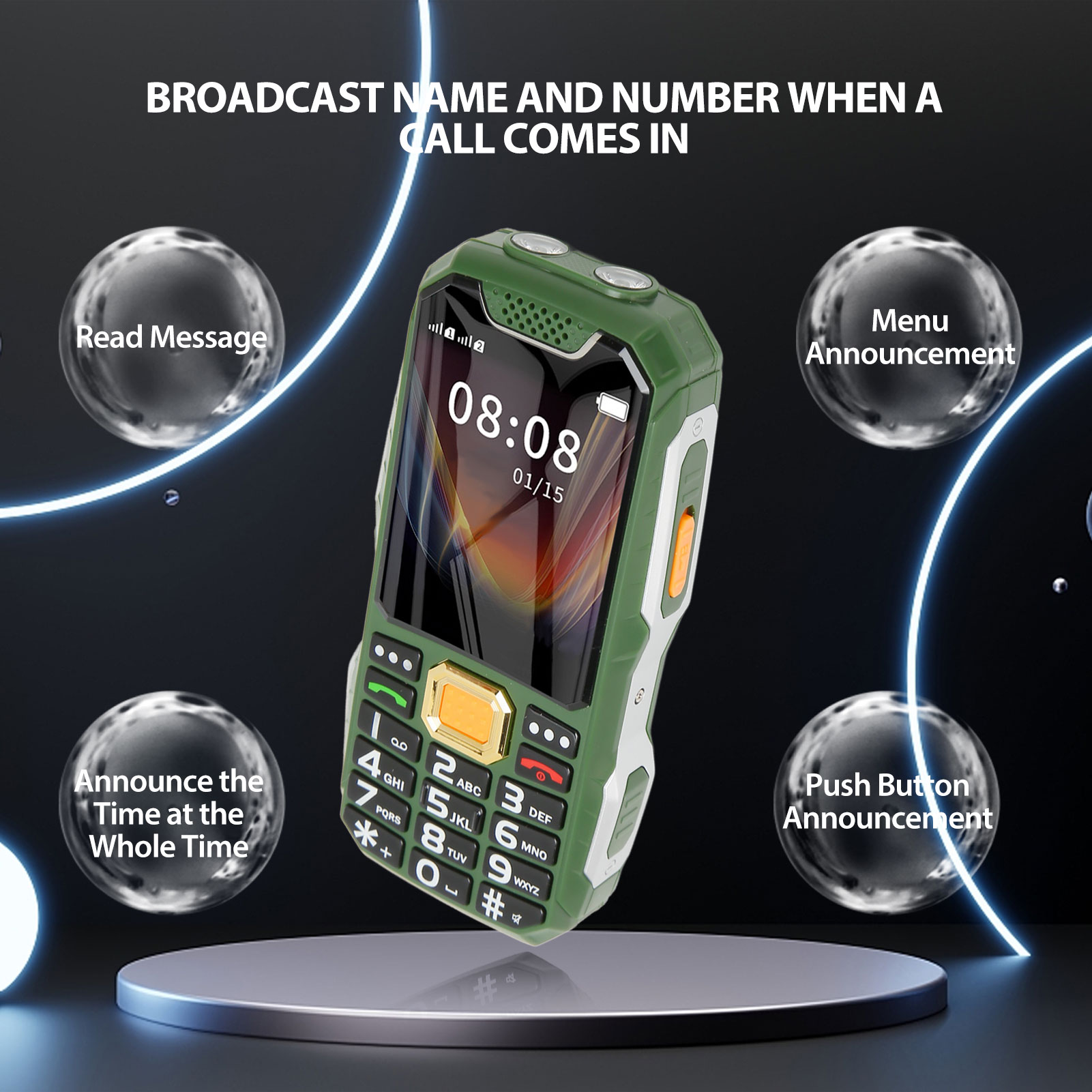 New Big Button 2G Senior Cell Phone Dual SIM Card 2400mah Unlocked Cell Phone Fo - Picture 16 of 30