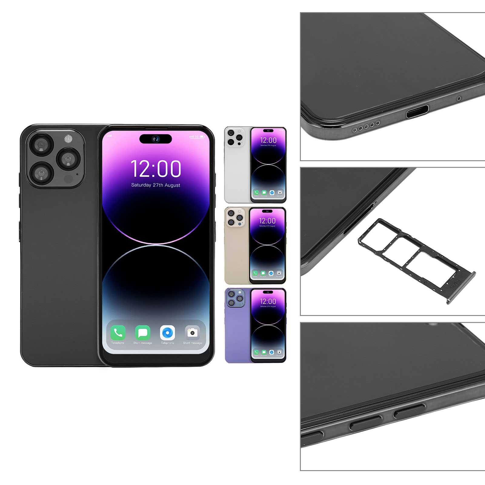 I14promax Smartphone For Andr-oid 10.0 6.6in Screen 4GLTE 5GWiFi 4GB RAM 64G Fit - Picture 16 of 21