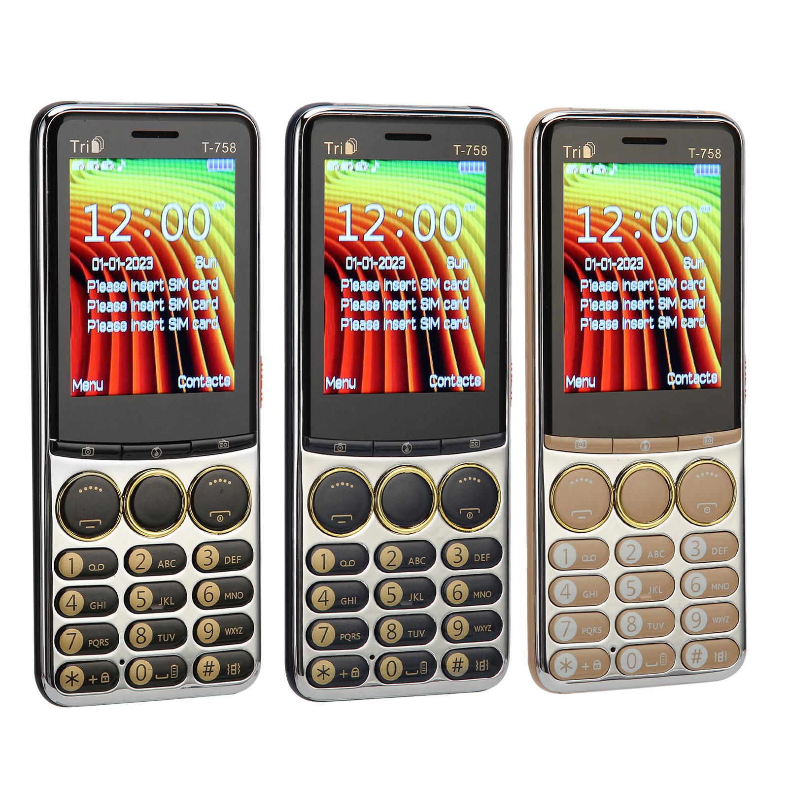 T 758 GSM Unlocked Cell Phone 2.8 Inch Screen 3200mAh Battery Big Button Hig BLA