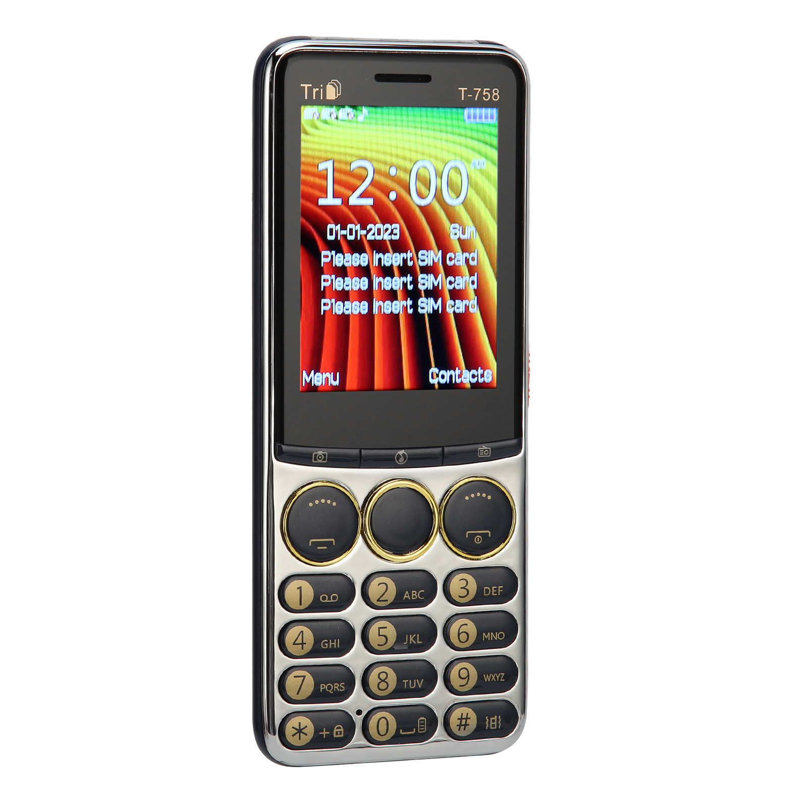 T 758 GSM Unlocked Cell Phone 2.8 Inch Screen 3200mAh Battery Big Button Hig BLA