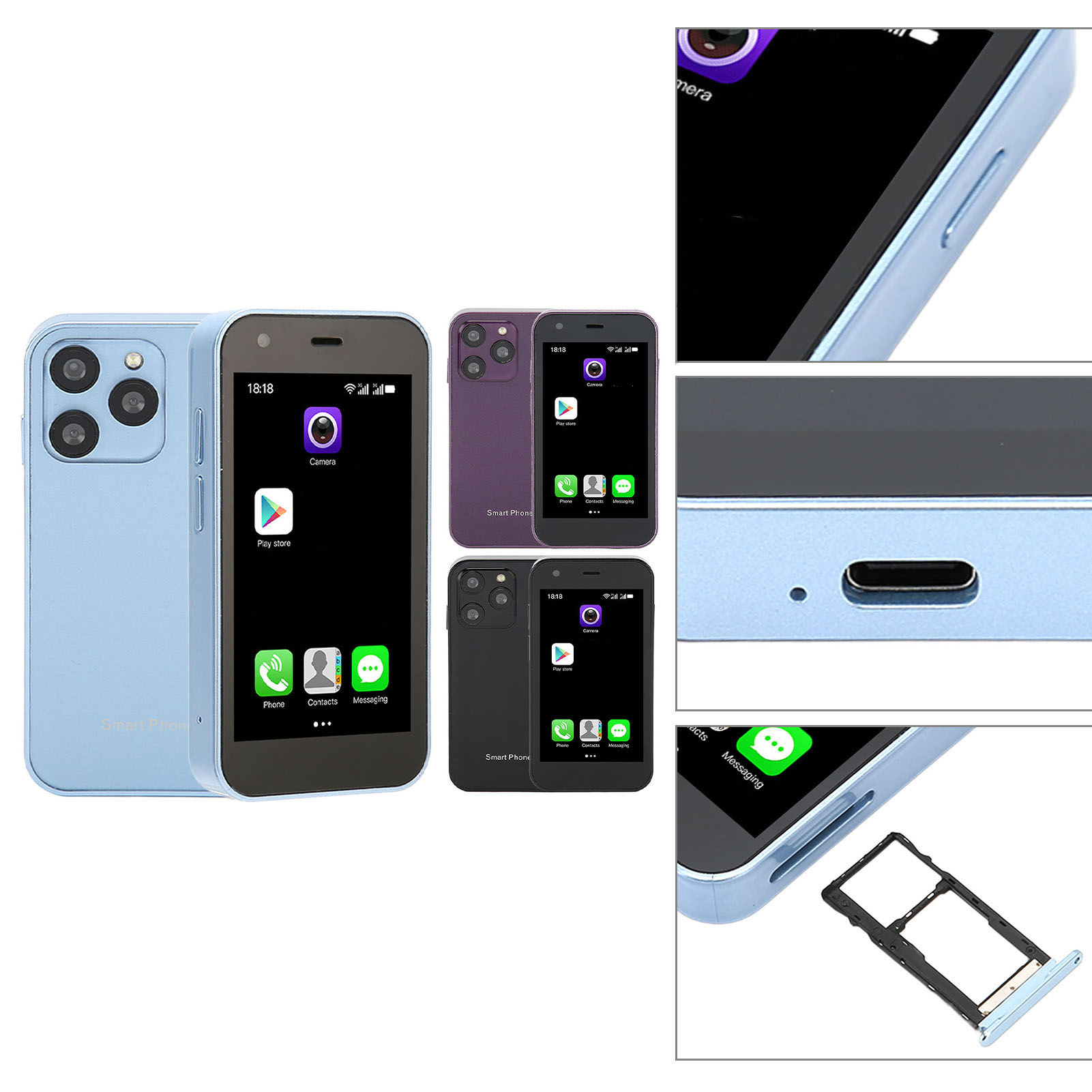 SOYES XS15 Mini 3G Smartphone 3in WiFi 2GB 16GB 3D Glass Slim HD Camera Dual GF1 - Picture 29 of 30