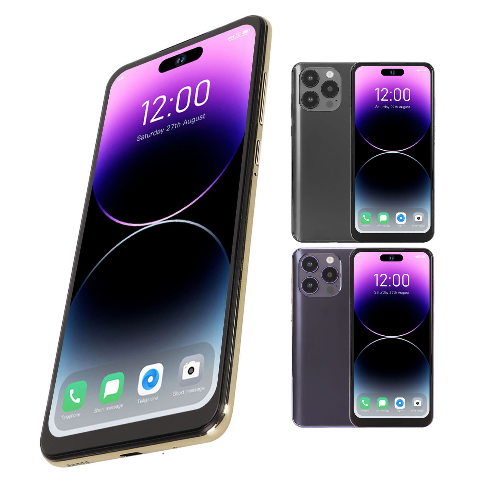 15promax Ultra Thin 6.6in Face Unlock 4GLTE Phone With Earphones 8 SG7 - Zdjęcie 25 z 33