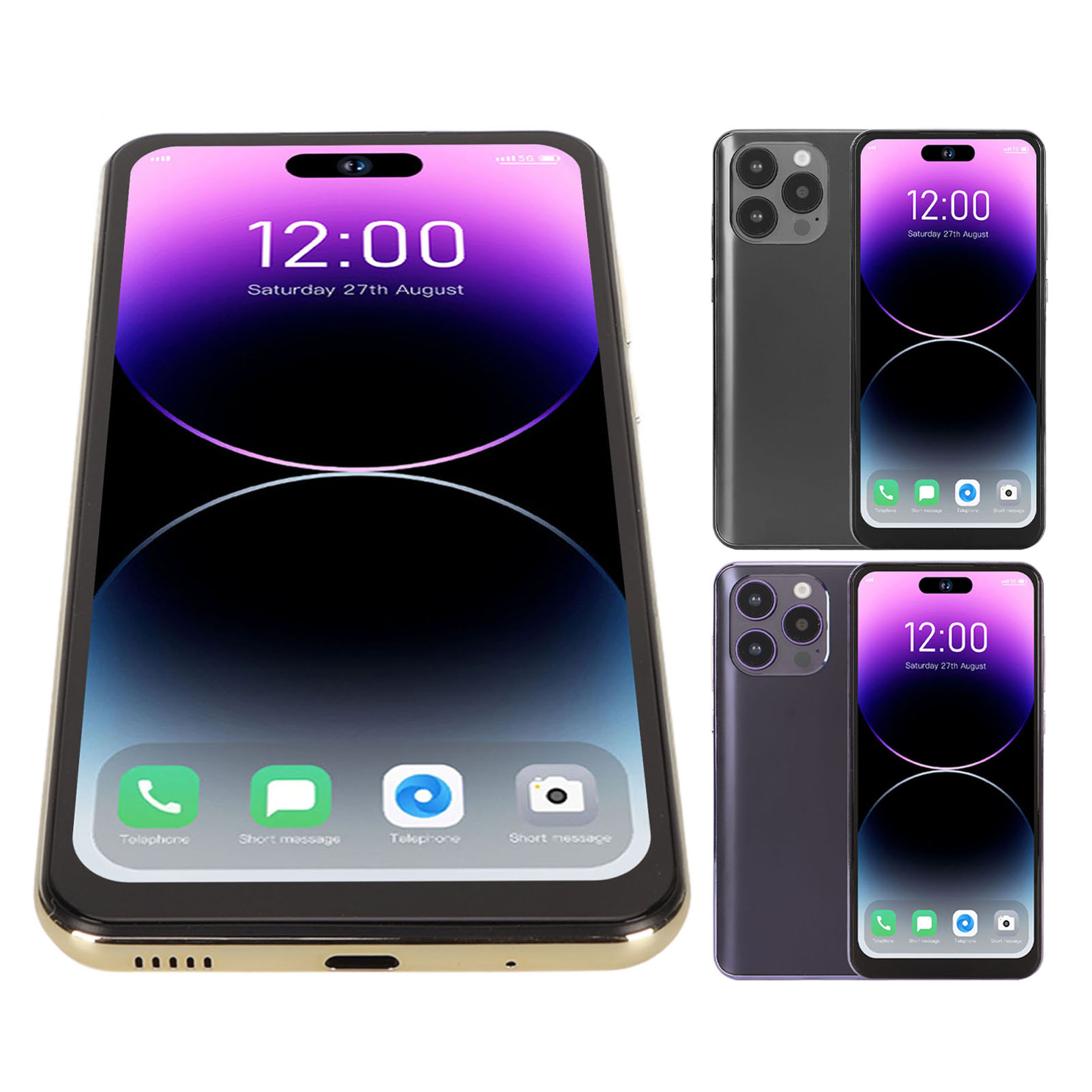 15promax Ultra Thin 6.6in Face Unlock 4GLTE Phone With Earphones 8 SG7 - Zdjęcie 29 z 33