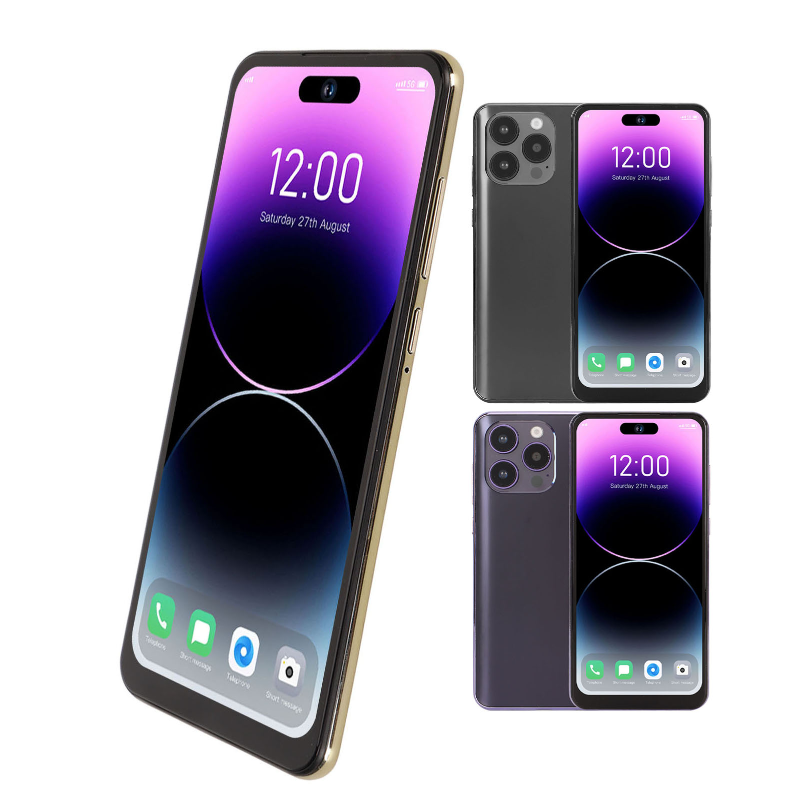 15promax Ultra Thin 6.6in Face Unlock 4GLTE Phone With Earphones 8 SG7 - Zdjęcie 32 z 33