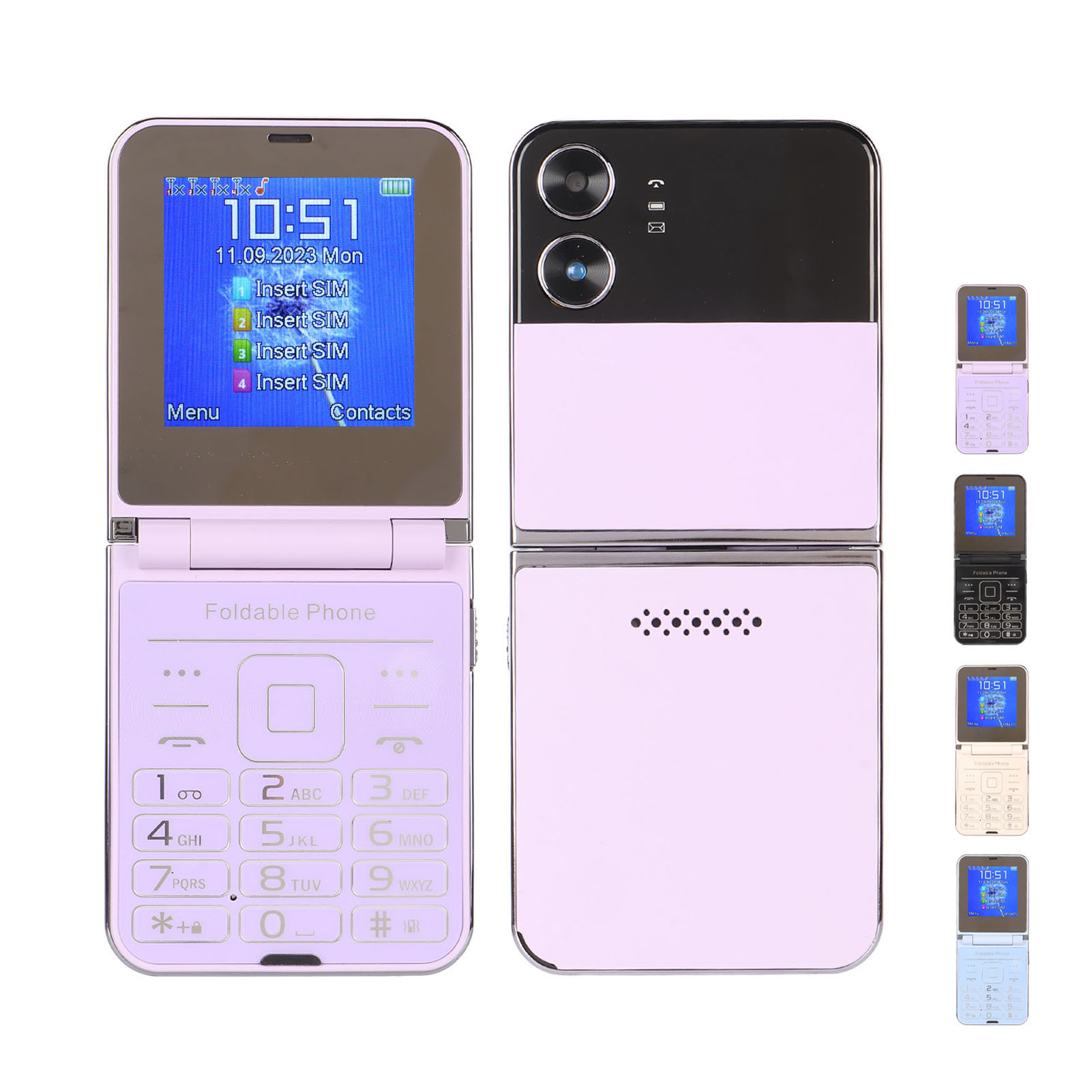 Flip 2G Phone 2.6in Senior Cellphone 2 Screen 1.3MP 4 SIM Cards Standby Big B CT - Picture 35 of 36