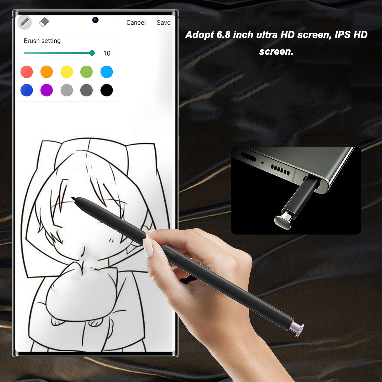 6.8 In Unlocked Smartphones With Built In Pen 100‑240V 6800mAh 16MP 32MP For DOB - Photo 19/33