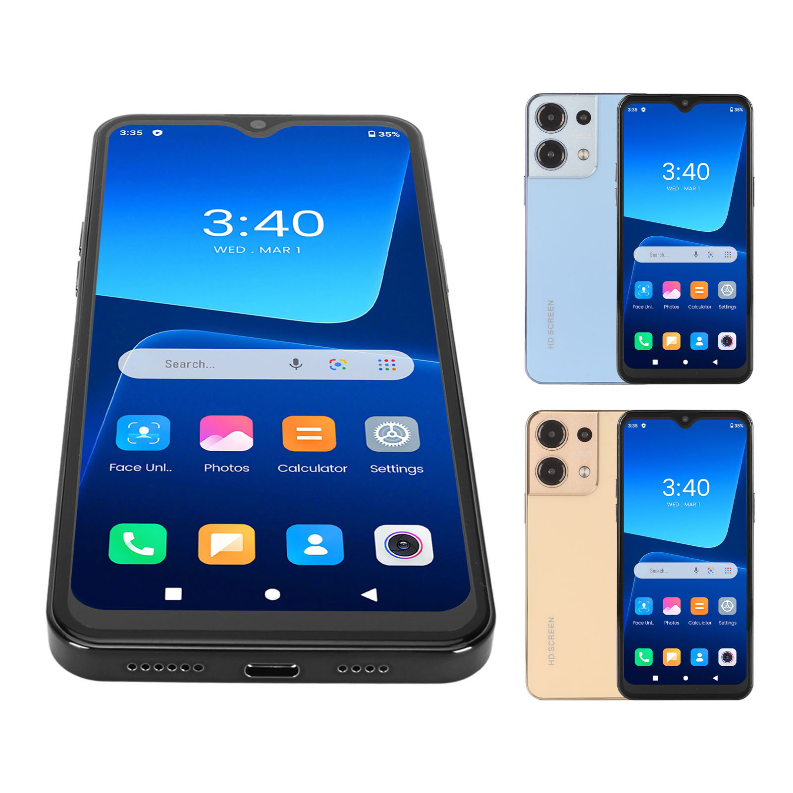 6.5inch Smart Phone 3G WiFi 4GB RAM 64GB ROM 5MP Front Camera 13MP Rear Came - Picture 15 of 18