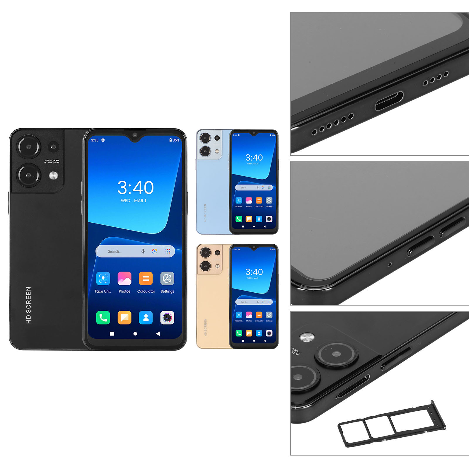 6.5inch Smart Phone 3G WiFi 4GB RAM 64GB ROM 5MP Front Camera 13MP Rear Came - Picture 13 of 18