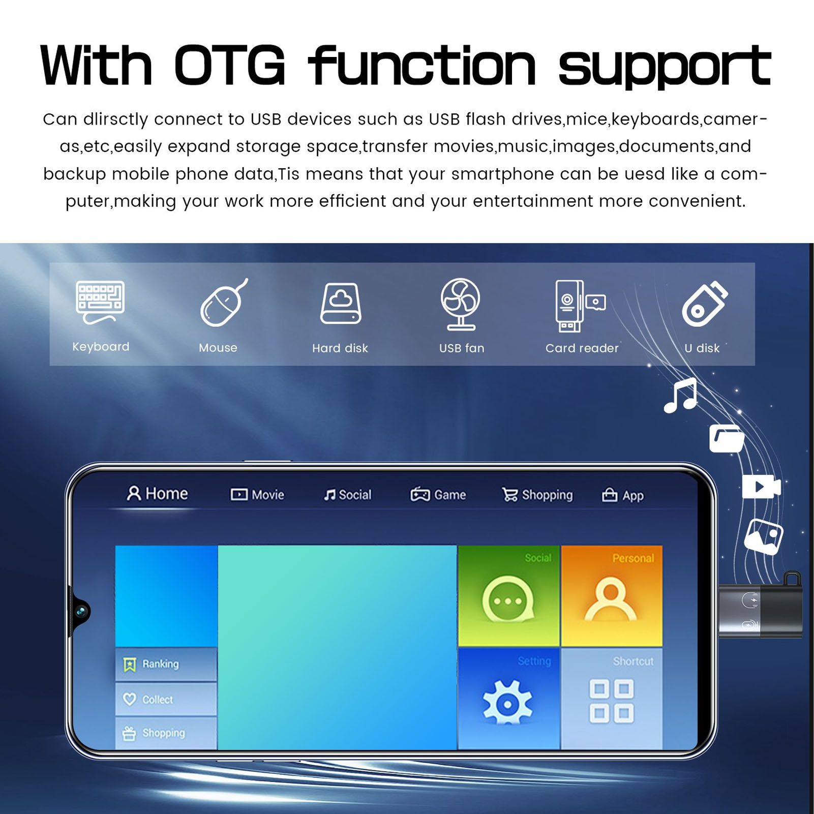 6.5inch Smart Phone 3G WiFi 4GB RAM 64GB ROM 5MP Front Camera 13MP Rear Came HEA - Picture 18 of 18