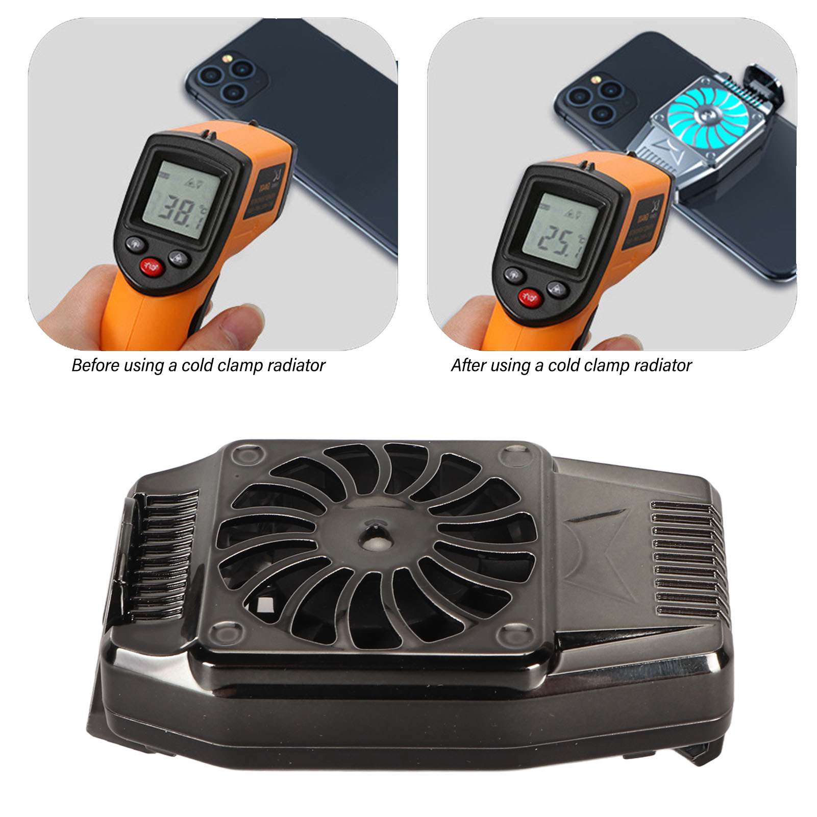 Phone Cooler Super Silent Cell Phone Cooling Fan Cellphone Radiator Hot - Picture 27 of 28
