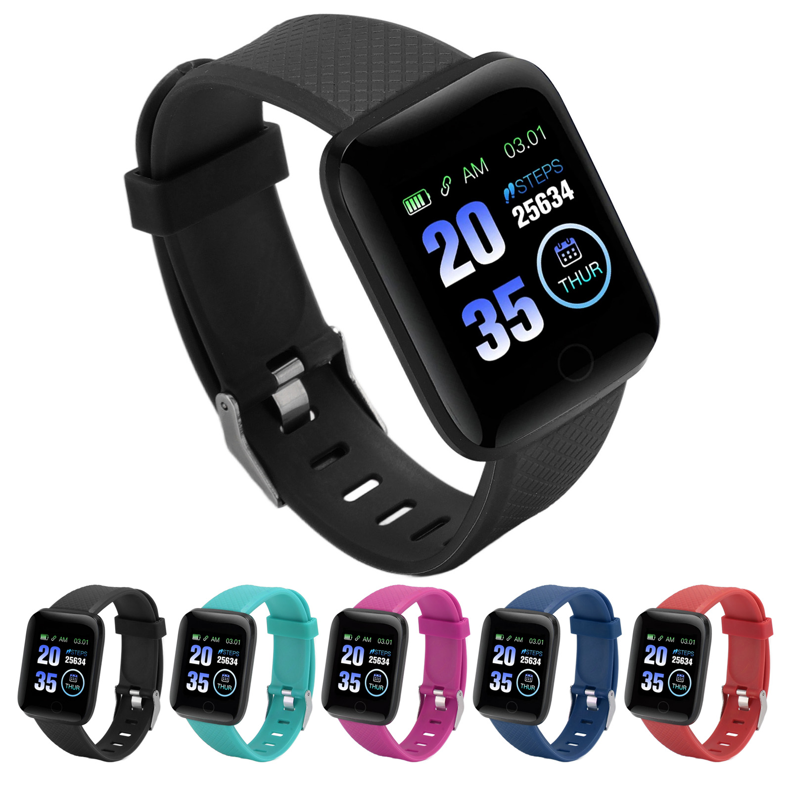 116 Plus Watch 1.3in TFT Color Screen Sports Watch With BT Message Reminder UK - Zdjęcie 31 z 39