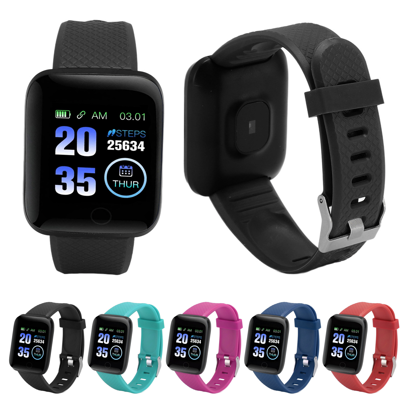 116 Plus Watch 1.3in TFT Color Screen Sports Watch With BT Message Reminder UK - Zdjęcie 39 z 39