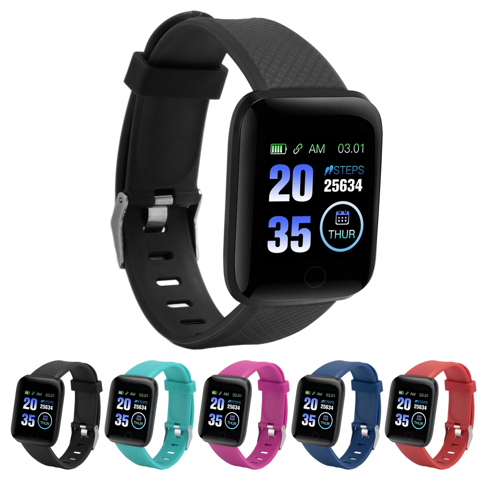 116 Plus Watch 1.3in TFT Color Screen Sports Watch With BT Message Reminder UK - Zdjęcie 37 z 39