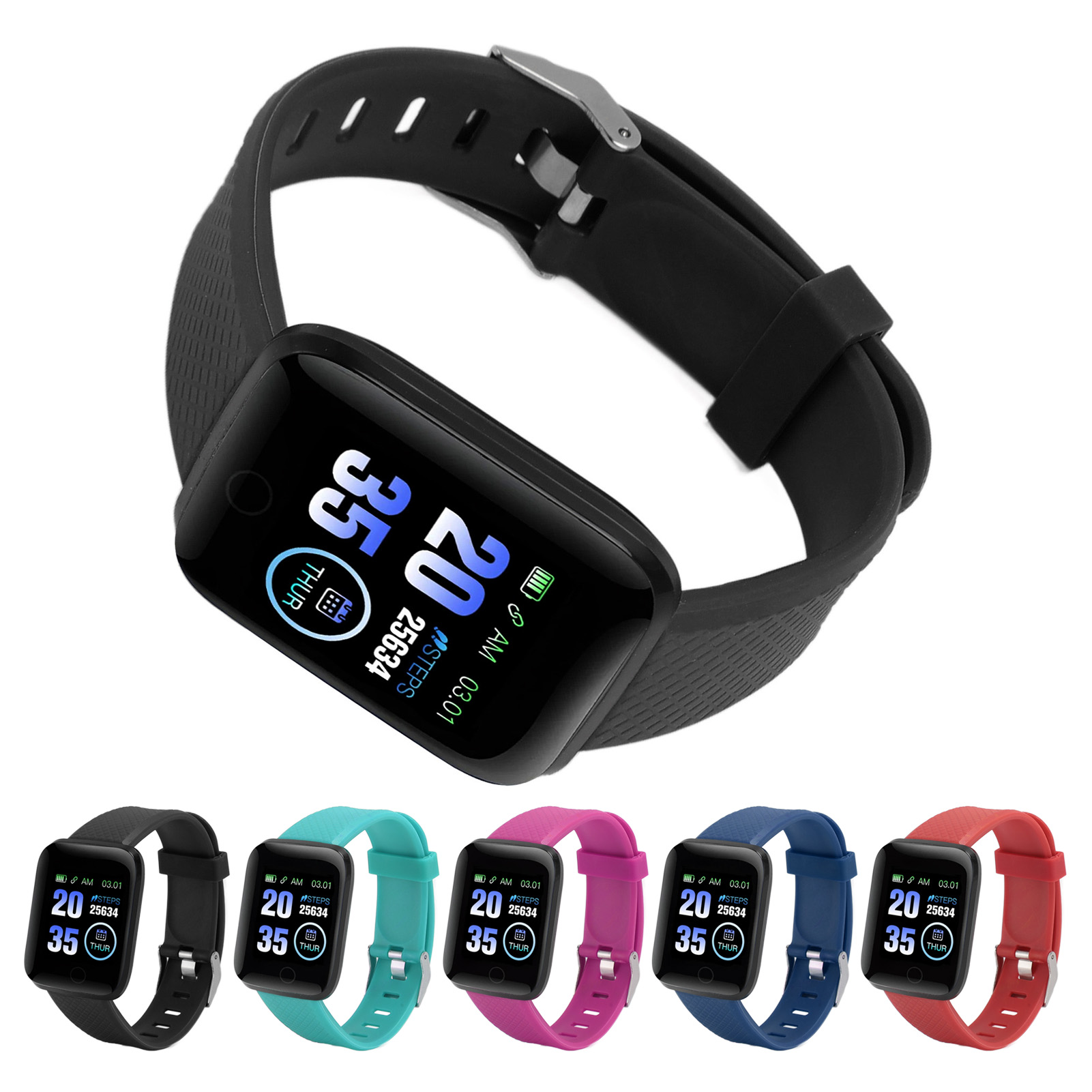116 Plus Watch 1.3in TFT Color Screen Sports Watch With BT Message Reminder UK - Zdjęcie 33 z 39