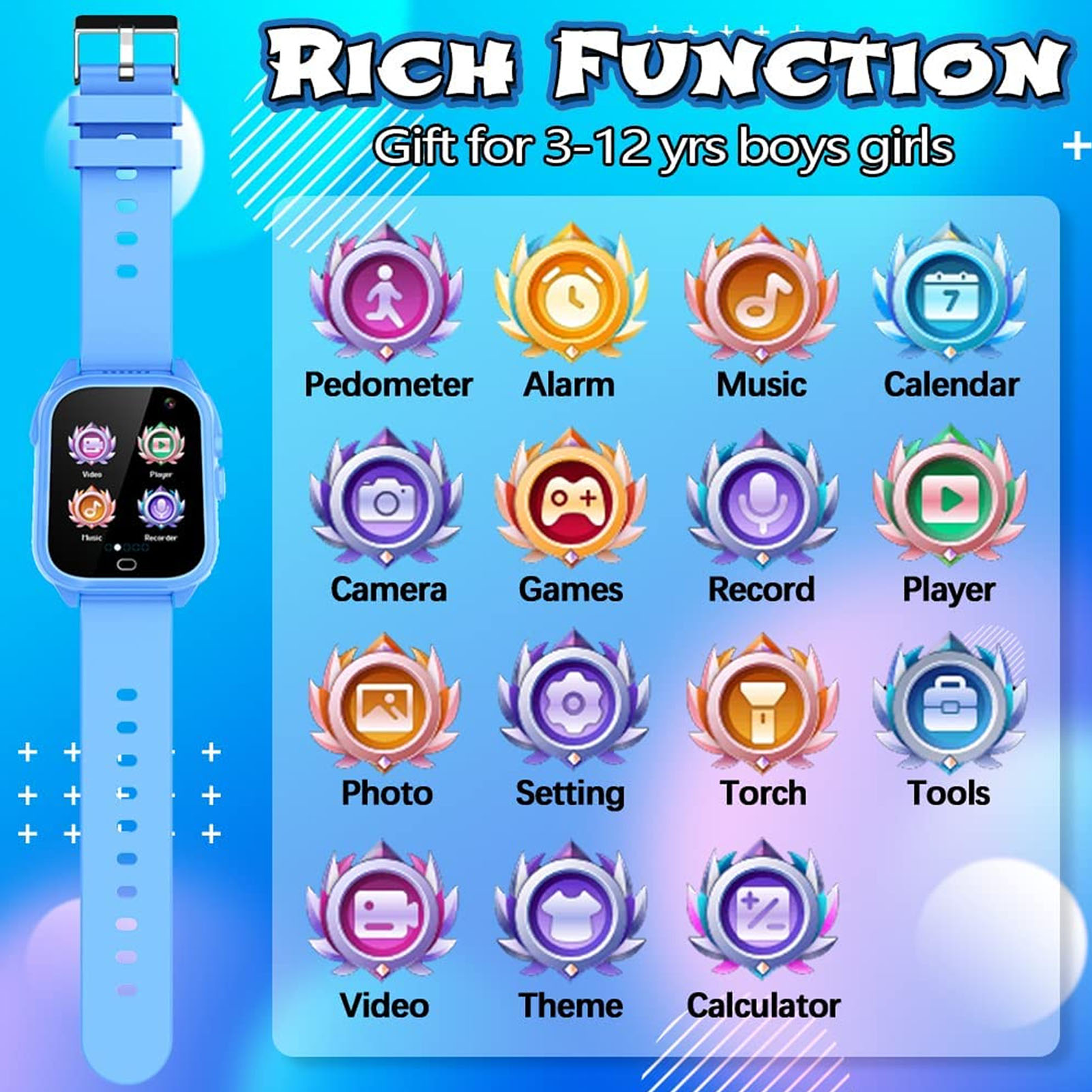 Kids Watch IP67 Waterproof Color Touchscreen Boy Girl Watch With 26 Games AU - Picture 14 of 21