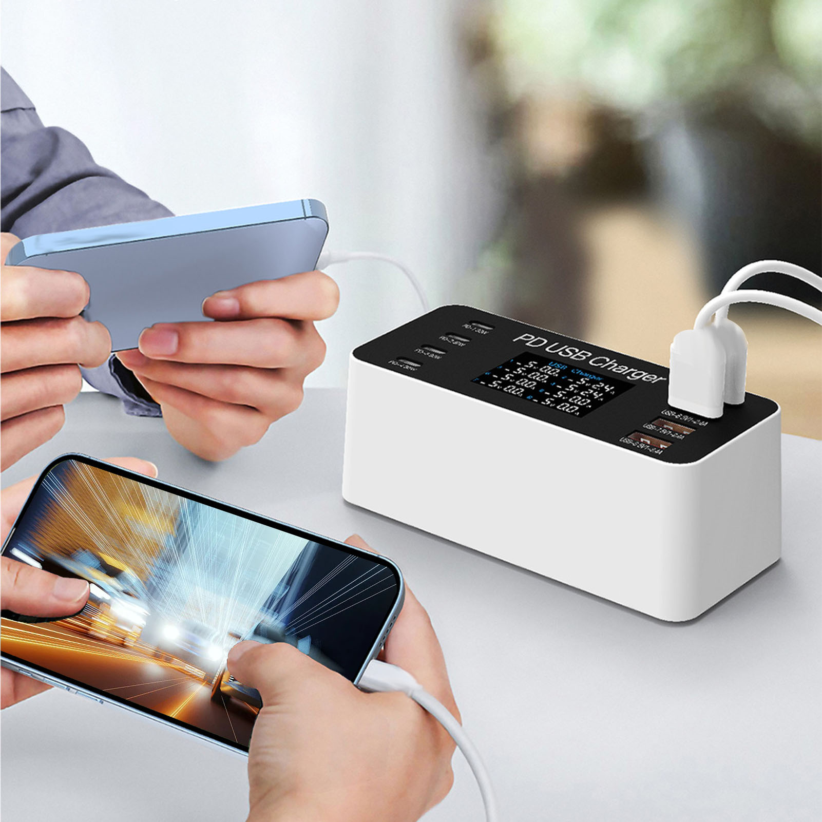 65W 8 Port USB Charging Station Multi Port USB Hub Charger LCD Display QC3.0 - Picture 34 of 36
