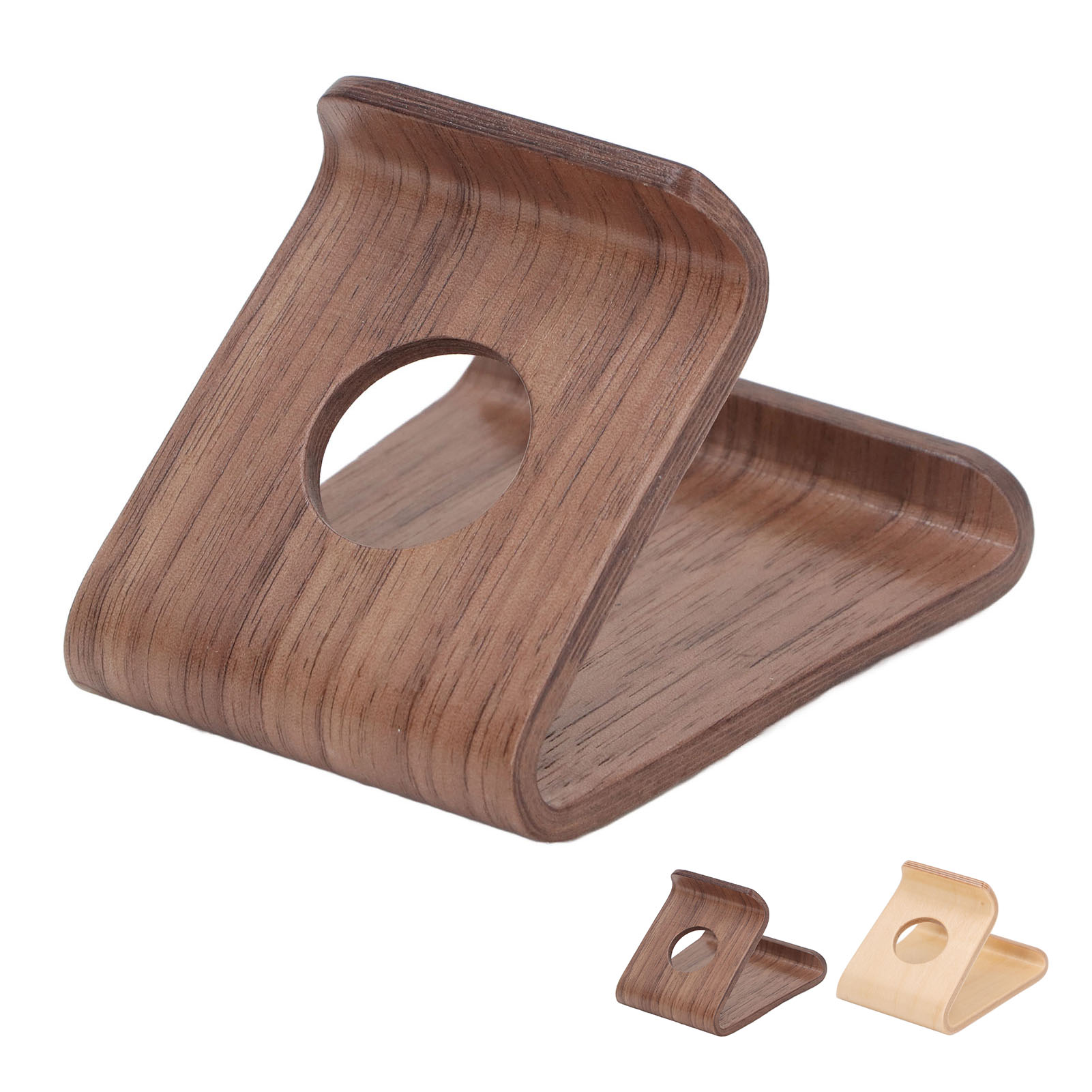 Wooden Phone Stand Waterproof Ergonomic Integrated Wood Tablet Holder With T DE - Picture 16 of 18