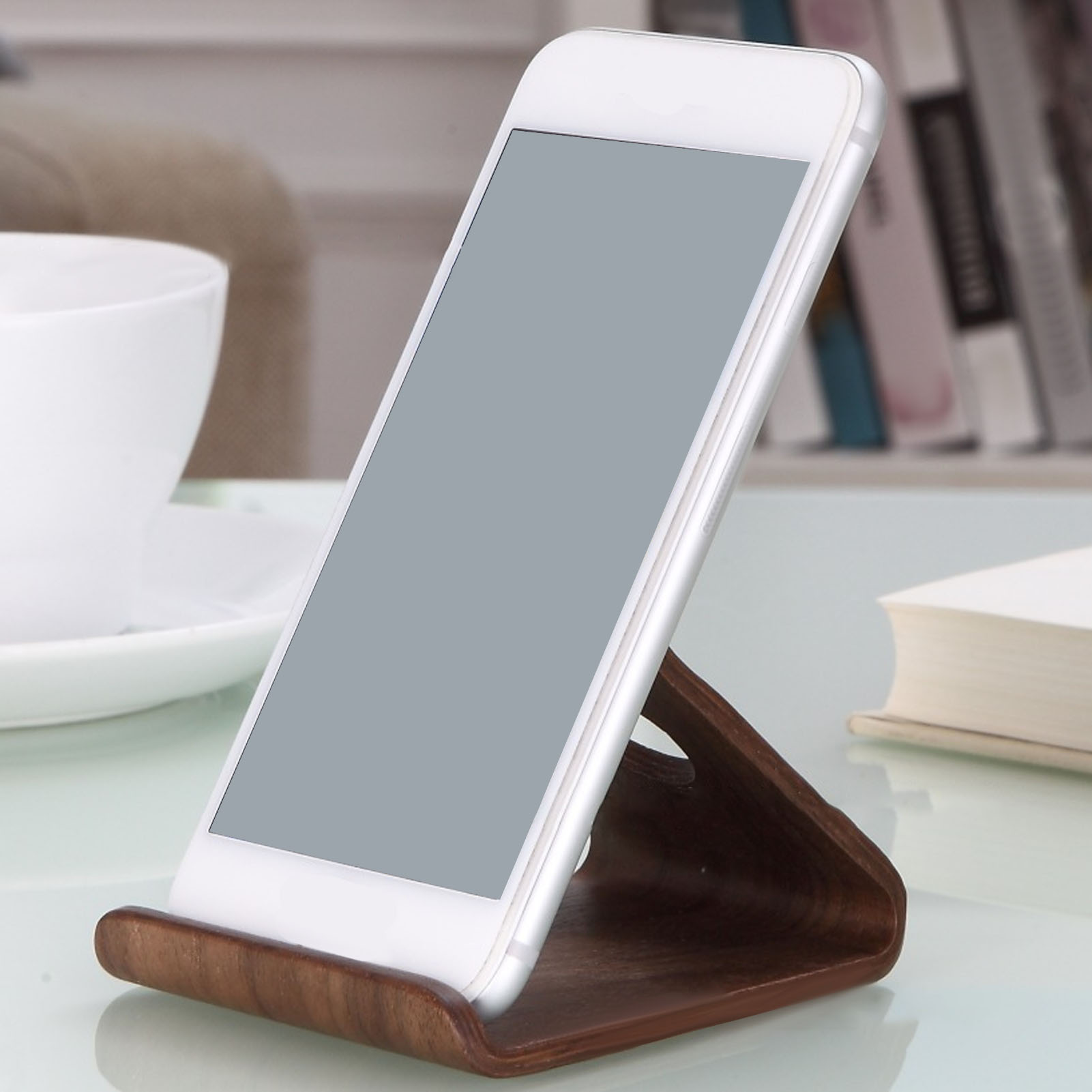 Wooden Phone Stand Waterproof Ergonomic Integrated Wood Tablet Holder With T DE - Picture 18 of 18