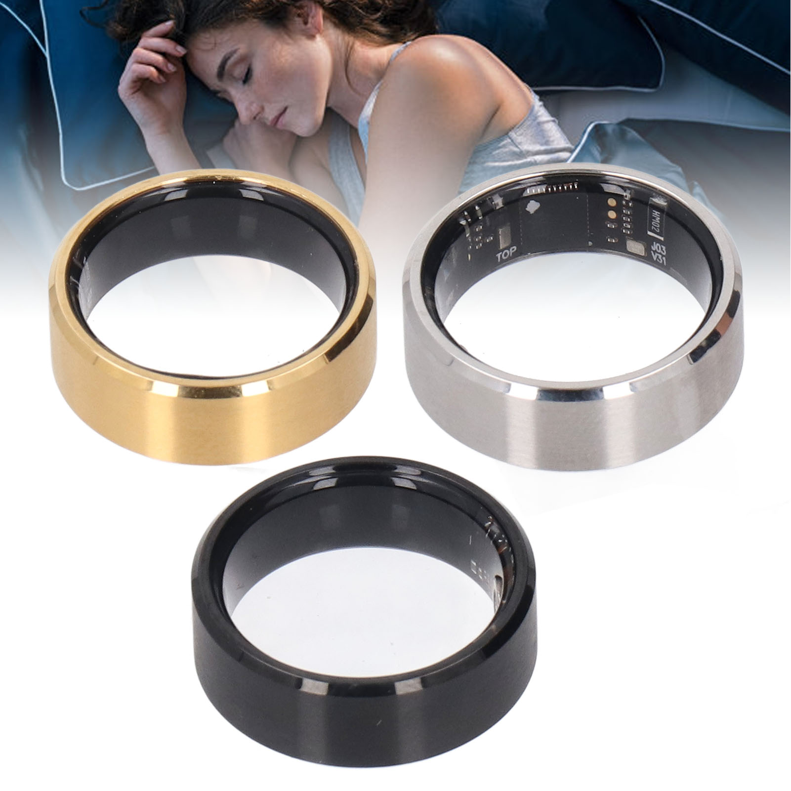 Smart Ring Health Tracker 50M Imperméable BLE 5.1 Batterie Rechargeable 18mAh S - Zdjęcie 15 z 21