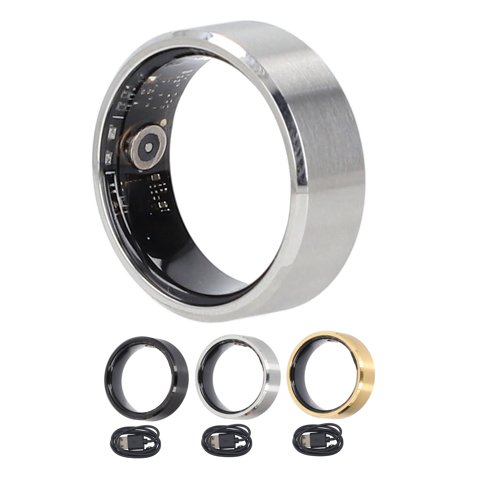 Smart Ring Health Tracker 50M Imperméable BLE 5.1 Batterie Rechargeable 18mAh S - Zdjęcie 18 z 21