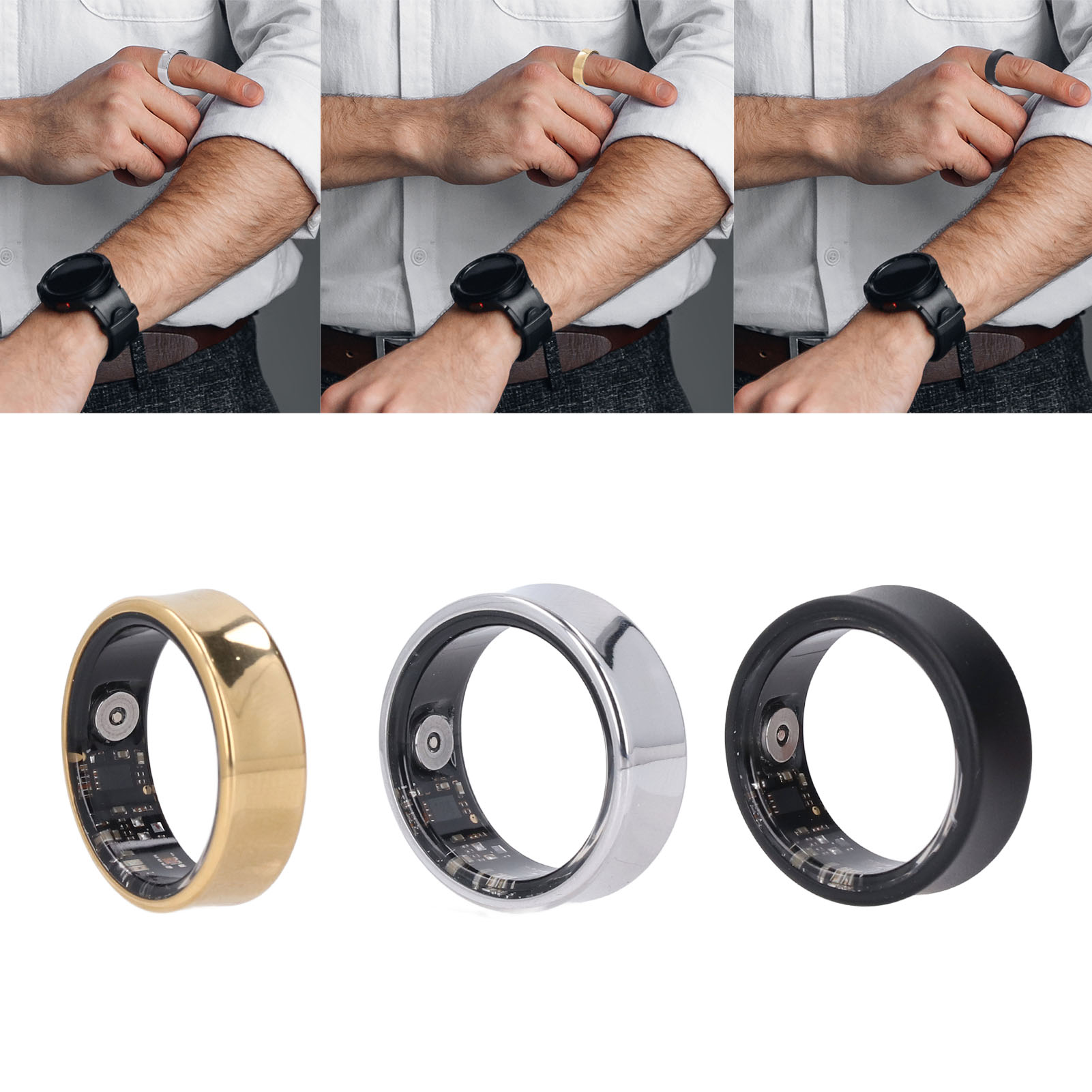 Smart Fitness Ring Alloy Photo Clicker Video Scrolling 50M Waterproo FY - Picture 29 of 76