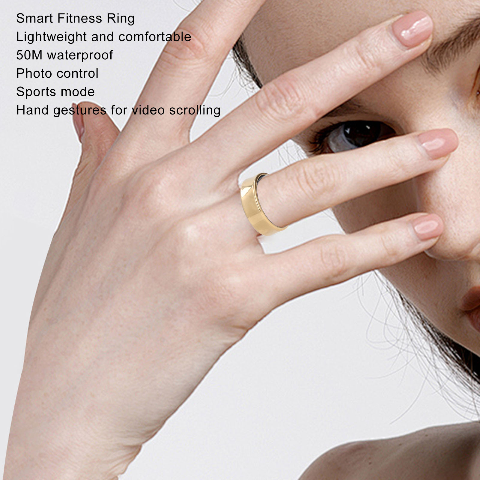 Smart Fitness Ring Alloy Photo Clicker Video Scrolling 50M Waterproo FY - Picture 23 of 76