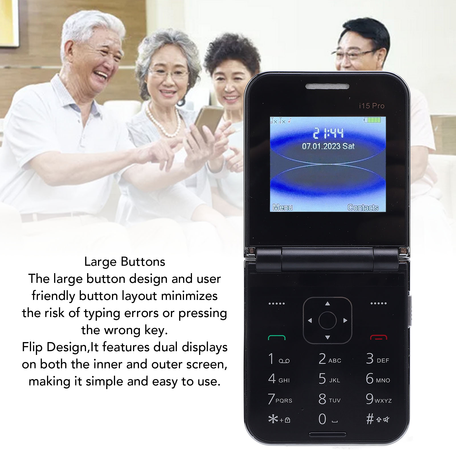 Klapphandy entsperrt große Tasten Dual SIM Dual Standby Kurzwahl Vibration FM - Bild 36 von 38