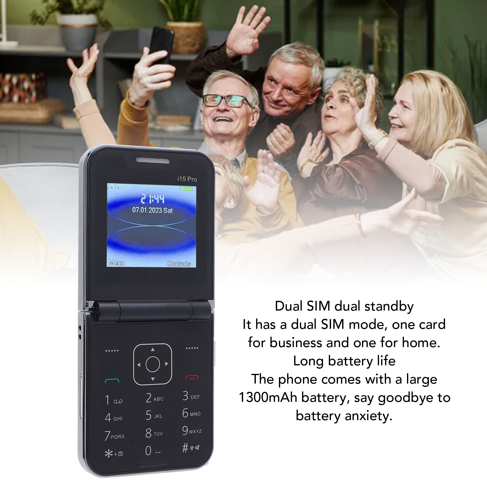 Klapphandy entsperrt große Tasten Dual SIM Dual Standby Kurzwahl Vibration FM - Bild 27 von 38