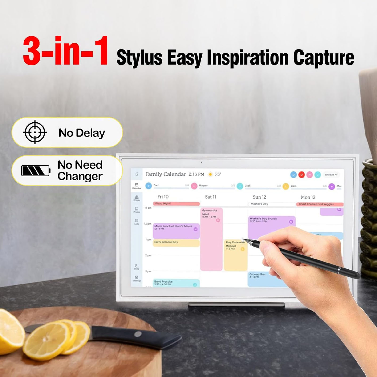3 In 1 Stylus Pen High Sensitivity Capacitive Touchscreen Pen For Calendar For - Picture 18 of 18