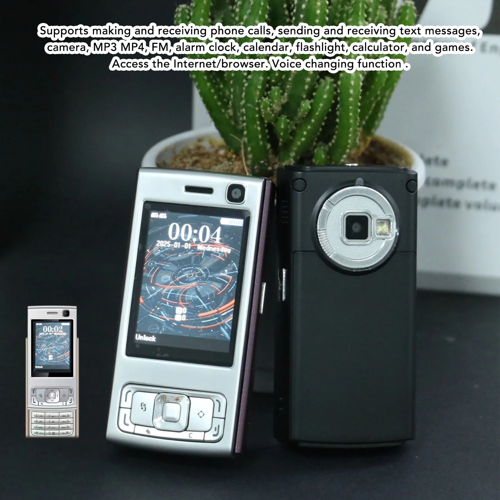 Unlocked Slider Mobile Phone 2G GSM 2.0 Inch Screen 1000mAh Battery Loud - Picture 33 of 33