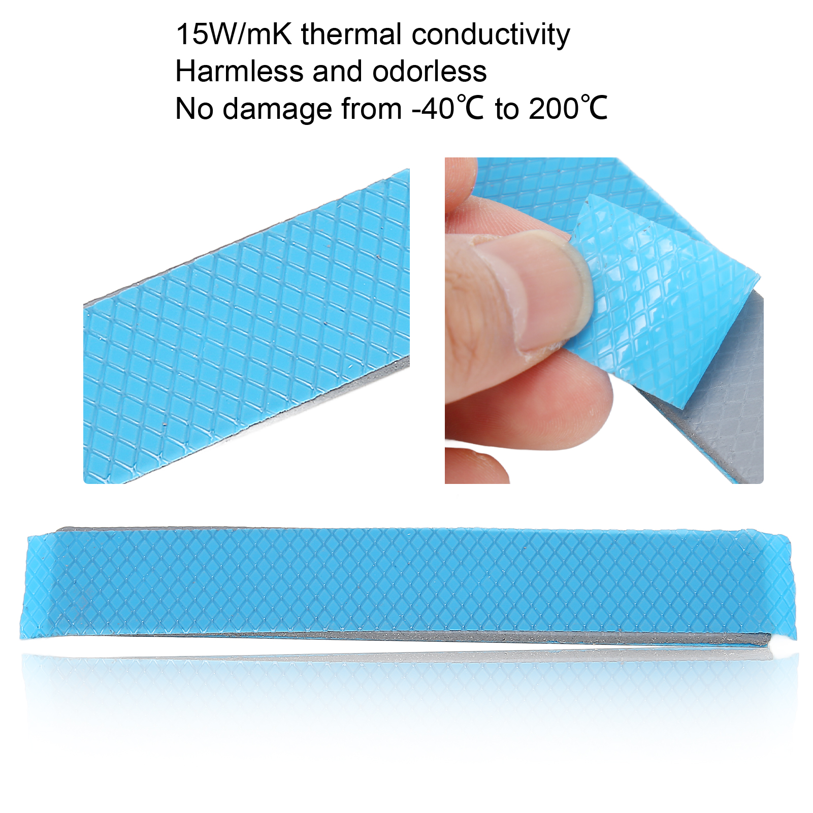 CPU Thermal Pad 15W/mK Heat Resistance Silicone Material 120x20mm Insulation FY - Afbeelding 31 van 34