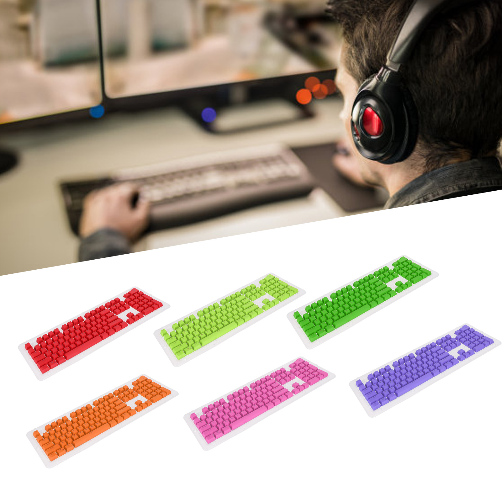 PBT Keycaps 106 Keys 2 Color Injection Molding OEM Height Light Transmission FY - Bild 40 von 40