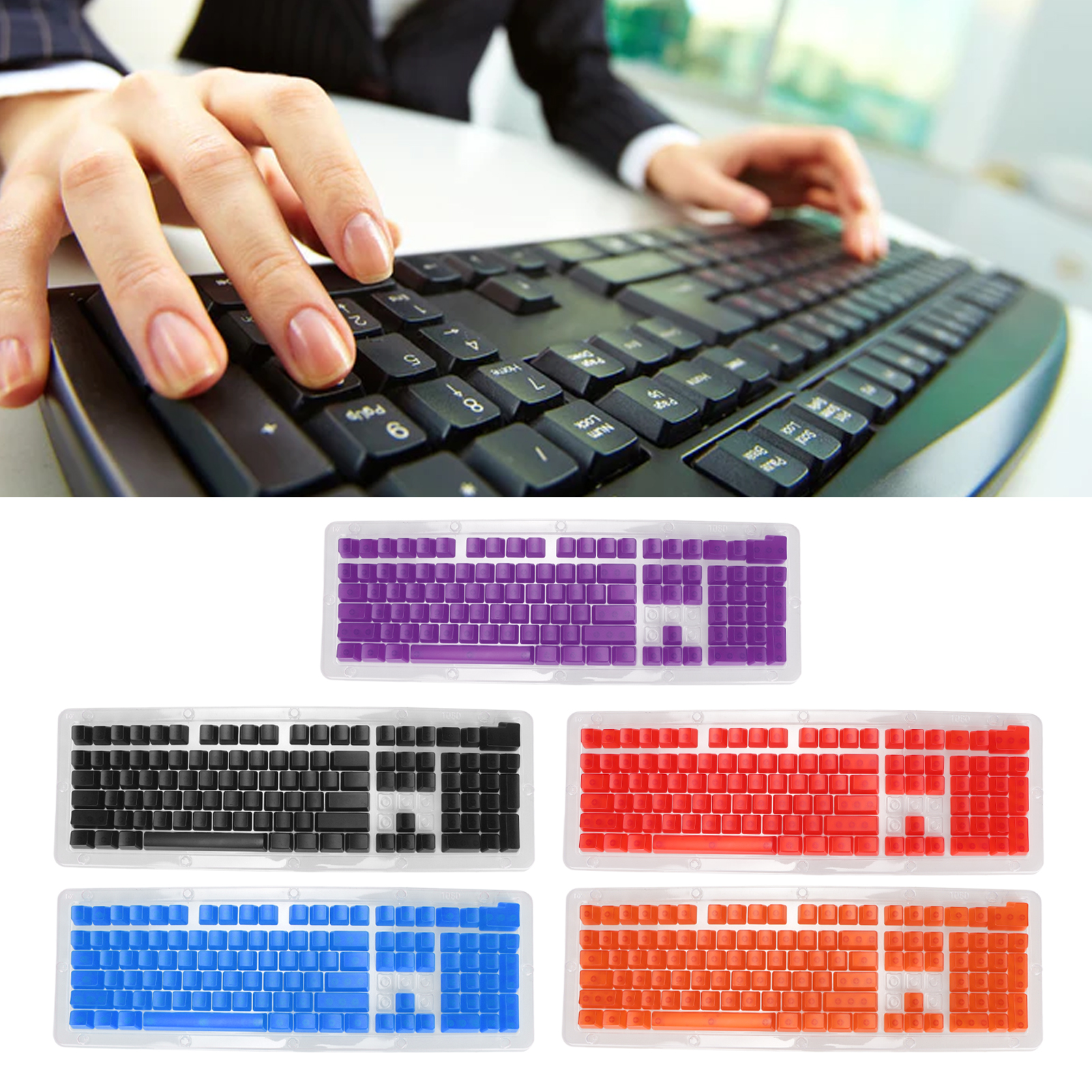 Keyboard Keycaps 108 Key OEM Height DIY Transparent Matte Mechanical Keycap F CB - Bild 34 von 34