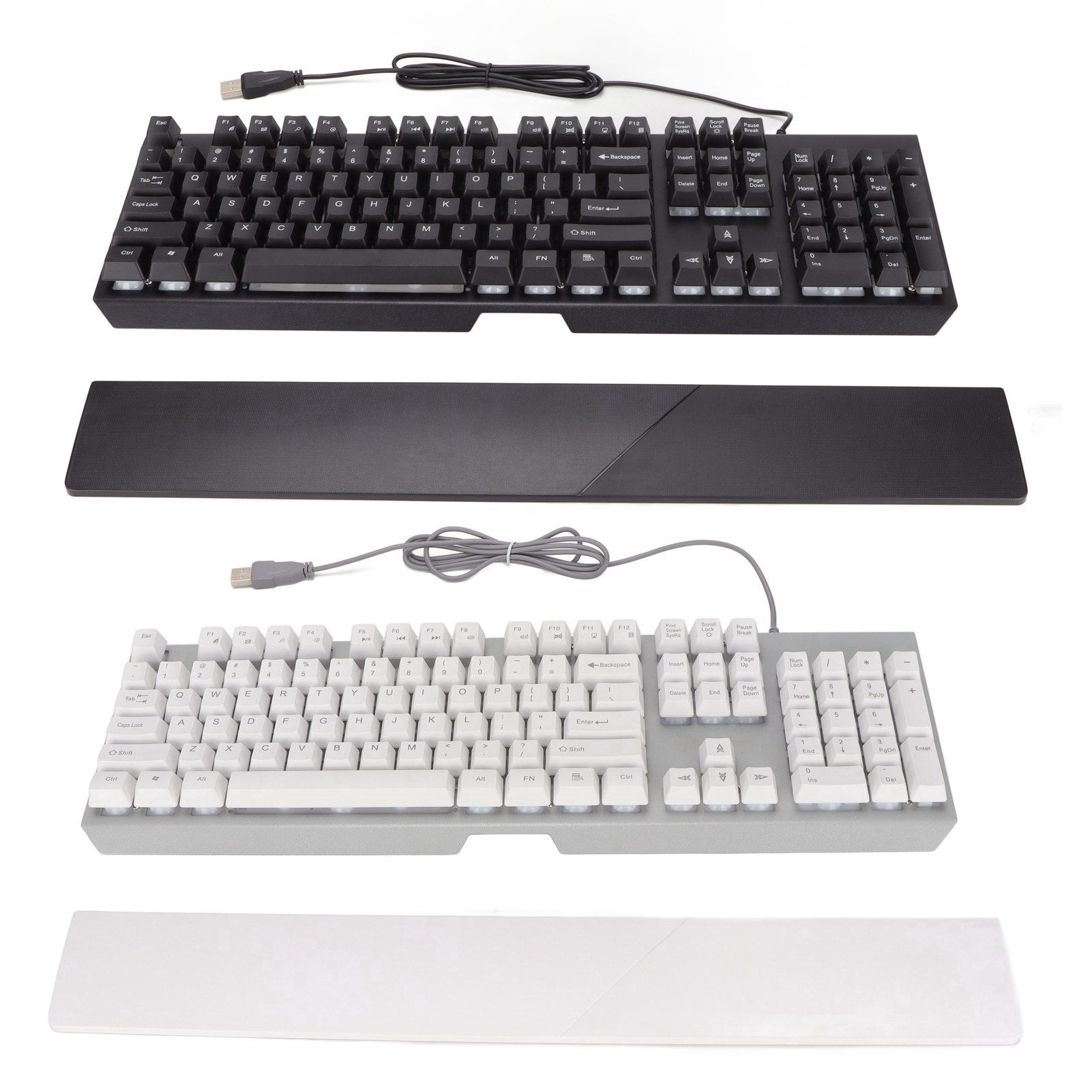RGB Wired Keyboard With Wrist Rest 104 Keys Clear Characters Good Resilience DB - Photo 15/18
