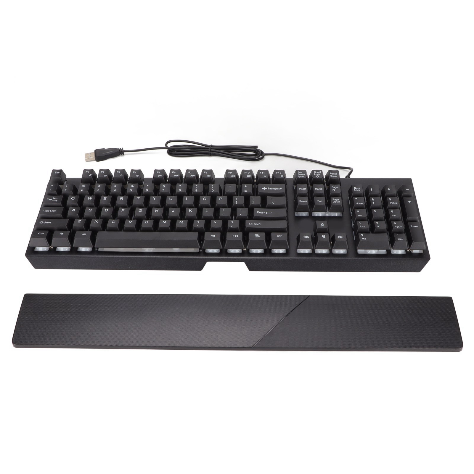RGB Wired Keyboard With Wrist Rest 104 Keys Clear Characters Good Resilience DB - Photo 18/18