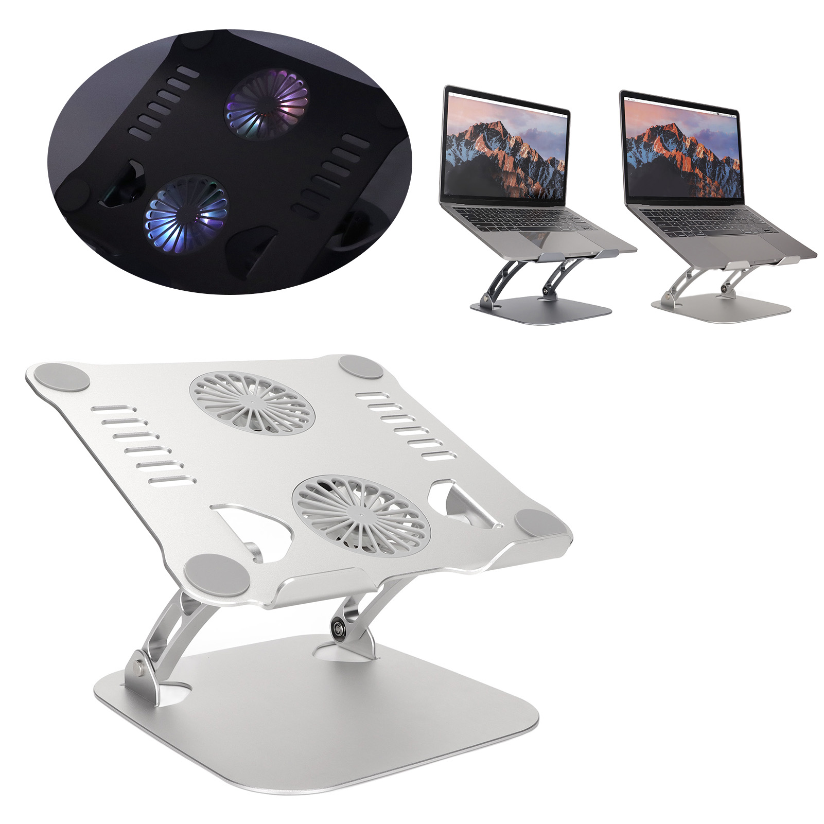 Laptop Stand With 2 Cooling Fans Foldable Adjustable Laptop Cooling Stand Fo SAL - Afbeelding 29 van 30