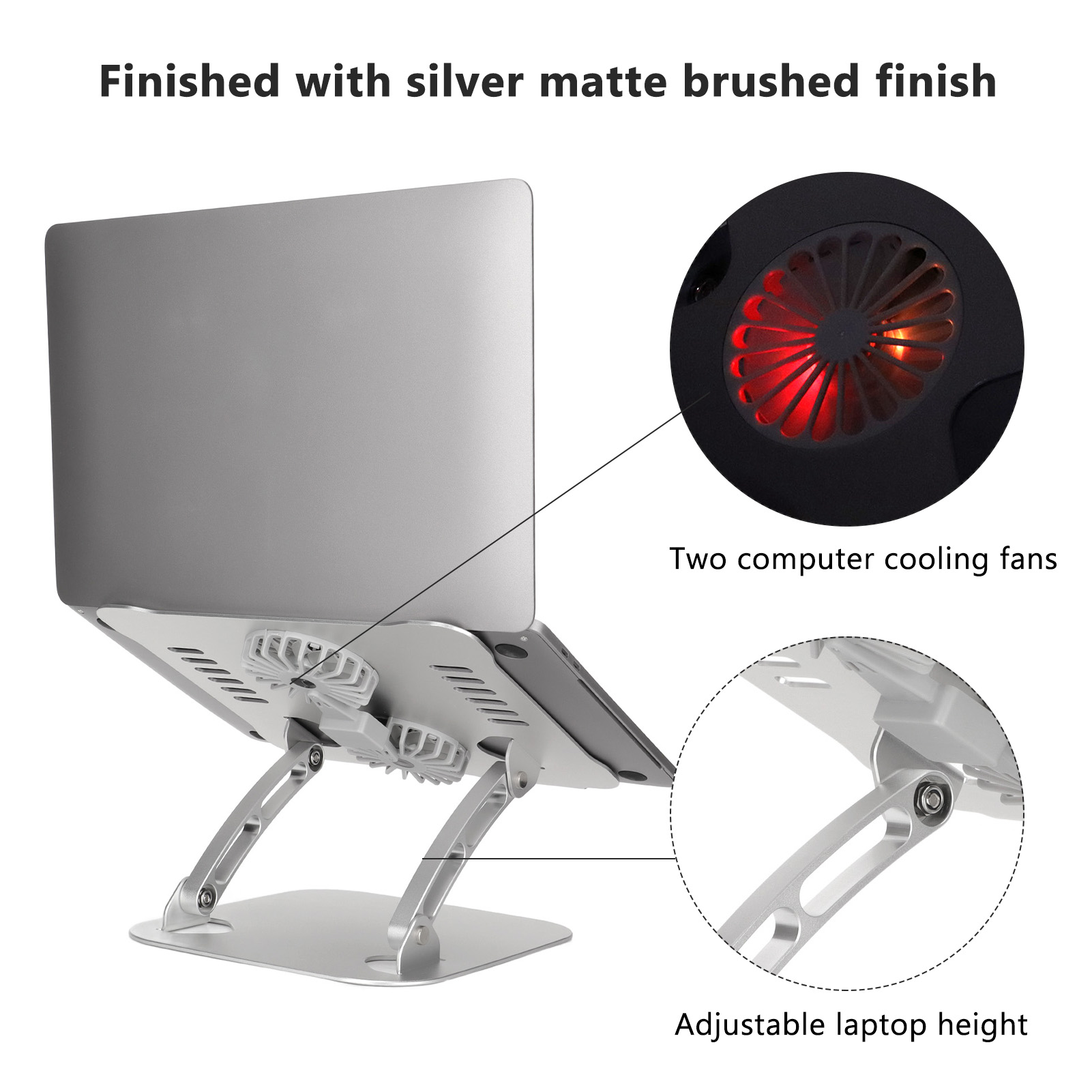 Laptop Stand With 2 Cooling Fans Foldable Adjustable Laptop Cooling Stand Fo Hot - Afbeelding 25 van 30