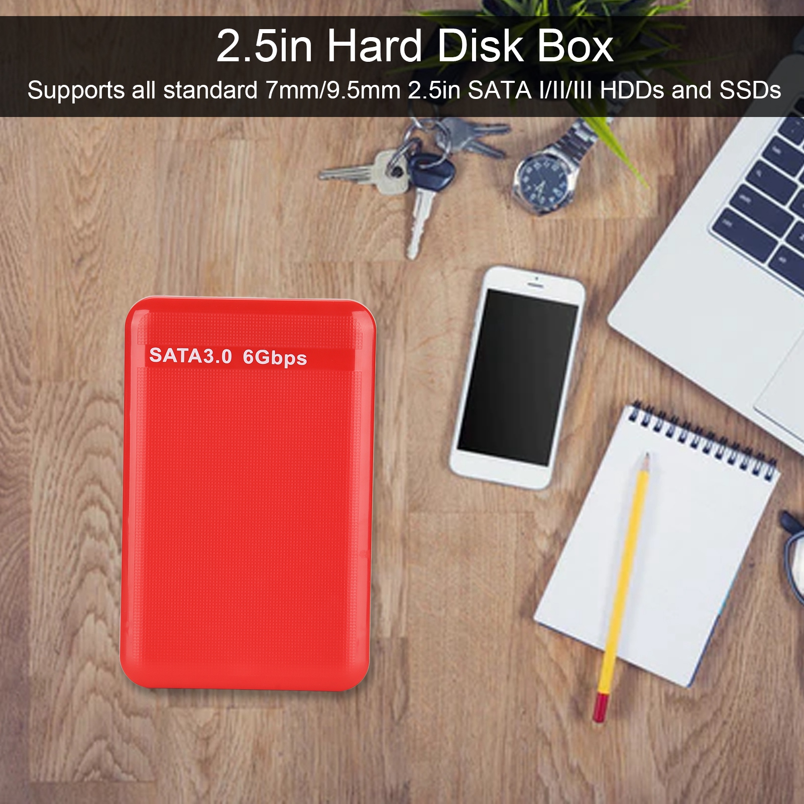 External HDD Case 2.5in USB3.0 SATA3.0 Plug And Play HDD Enclosure Support 3T CB - Afbeelding 29 van 34