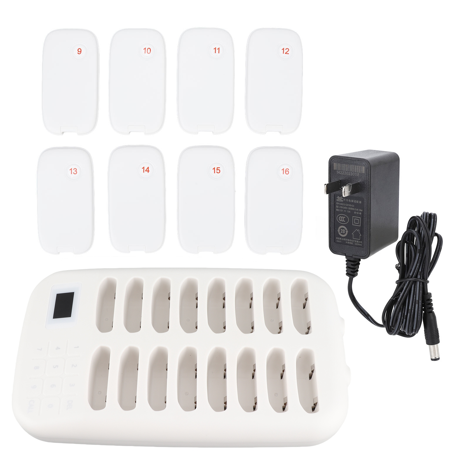 Wireless Calling System 16 Pagers 546yd Transmission 2 Working Modes Touch AU - Zdjęcie 16 z 18