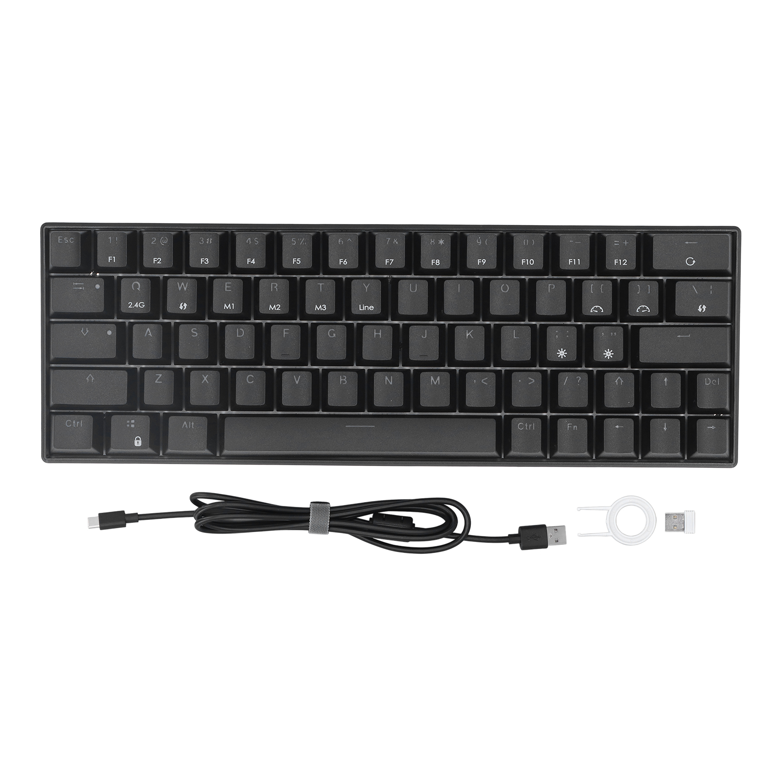 Mechanical Keyboard 64 Keys Wireless 2.4G BT3.0 5.0 Type C Wired Connection E FY - Afbeelding 26 van 33