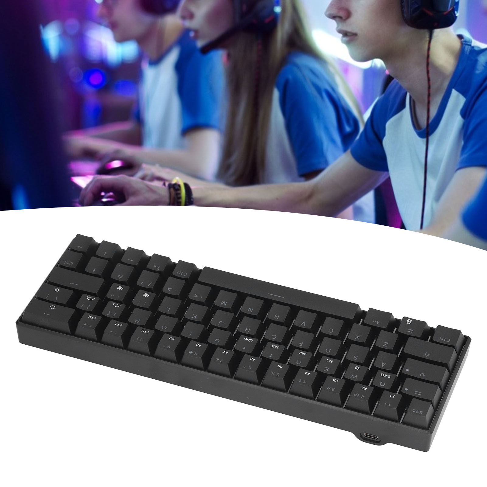 Mechanical Keyboard 64 Keys Wireless 2.4G BT3.0 5.0 Type C Wired Connection E FY - Afbeelding 25 van 33