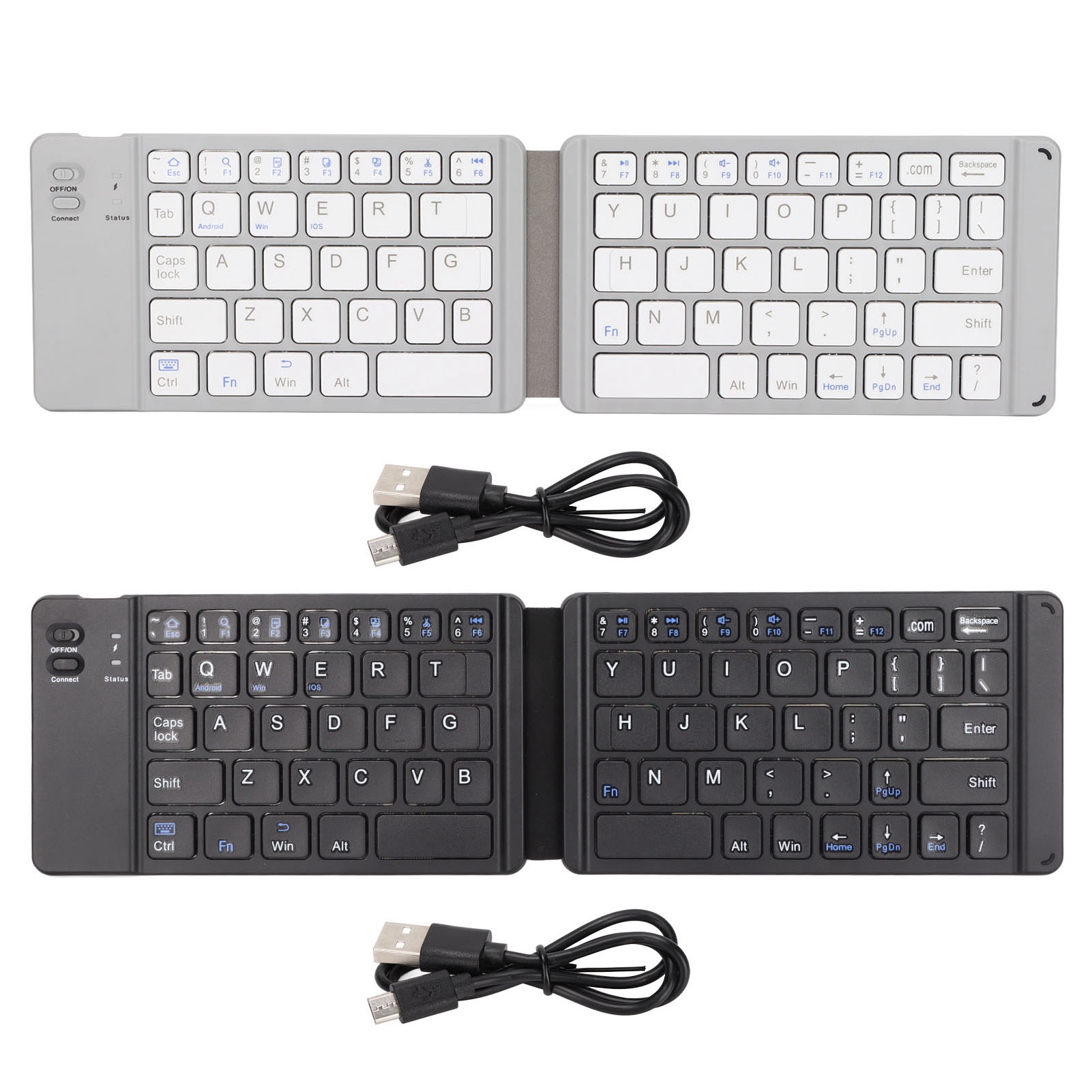 Foldable Wireless Keyboard Rechargeable Long Standby Pocket Size Portable Key FY - Afbeelding 29 van 29