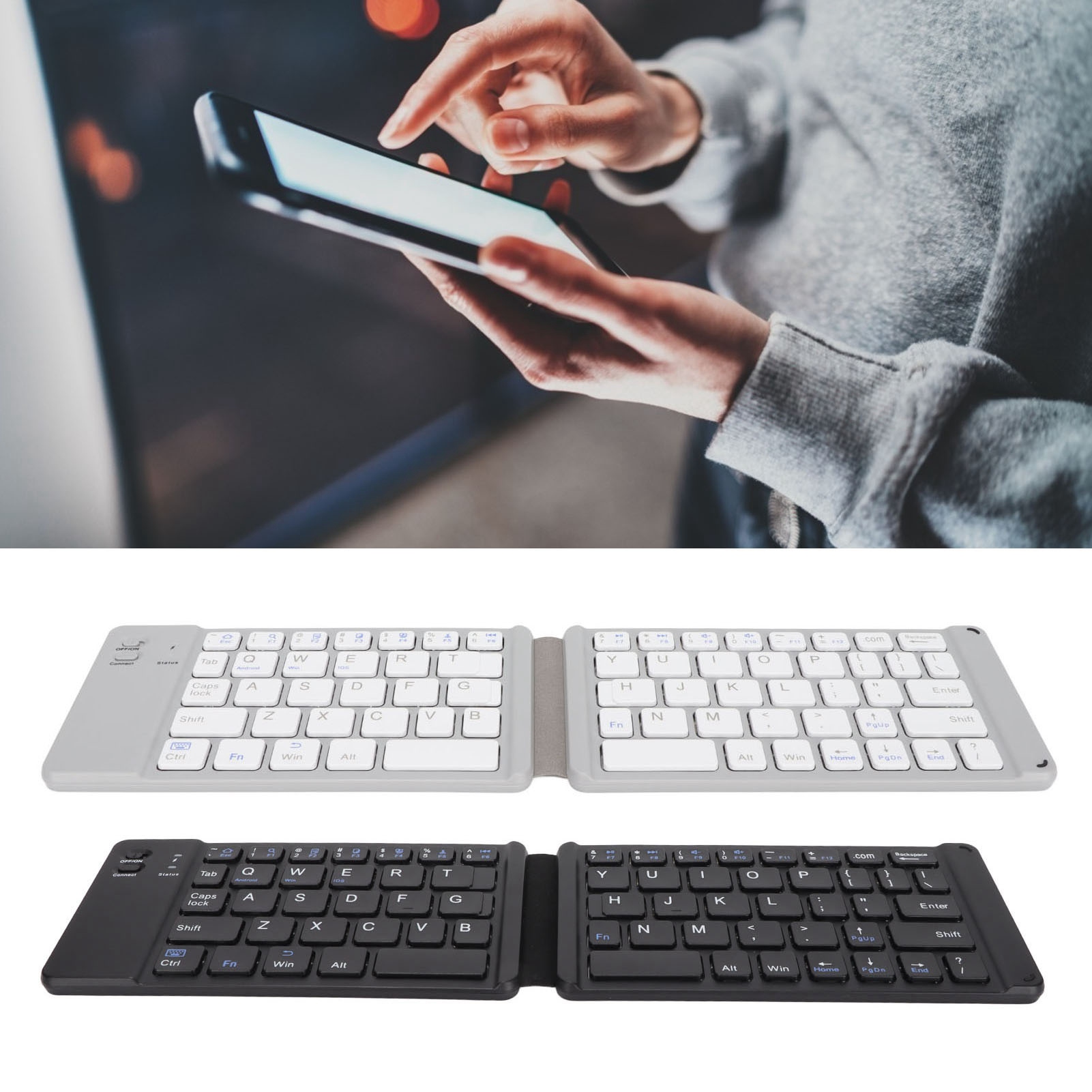 Foldable Wireless Keyboard Rechargeable Long Standby Pocket Size Portable Key FY - Afbeelding 26 van 29