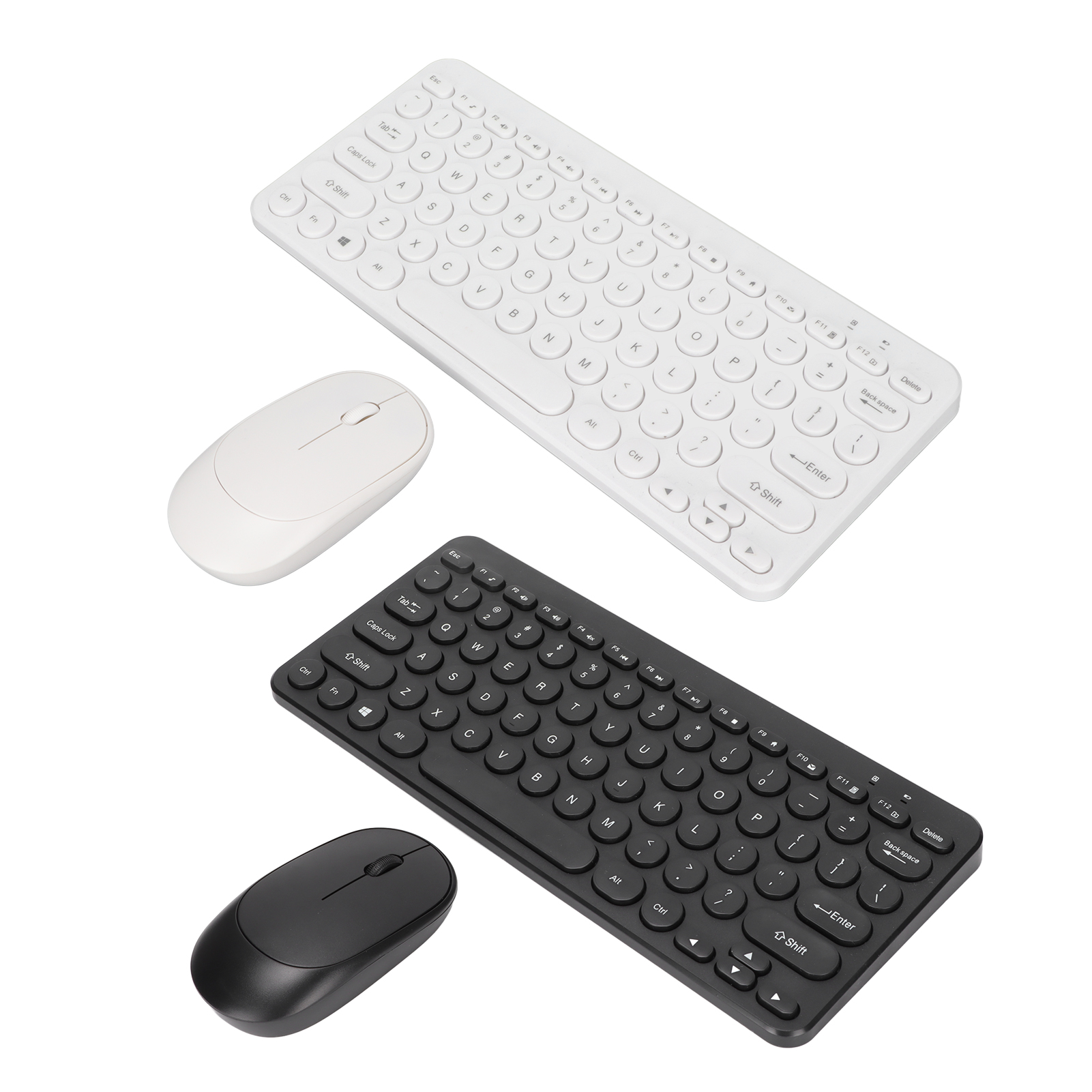Keyboard Mouse Combo 2.4G Wireless Round Keycaps Ergonomic Design Silent Mous FY - Afbeelding 29 van 30