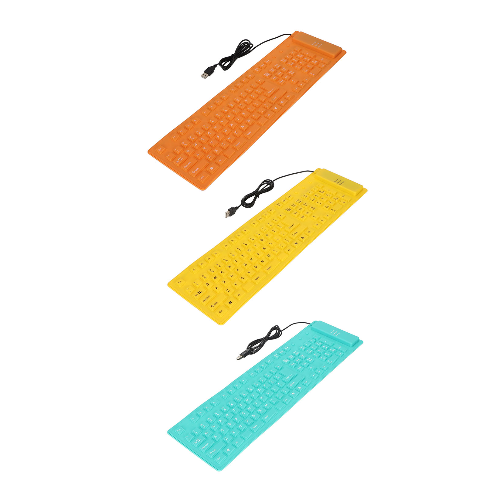 Foldable Silicone Keyboard 108 Keys Silicone Foldable USB Wired Waterproof Mu FY - Bild 29 von 31
